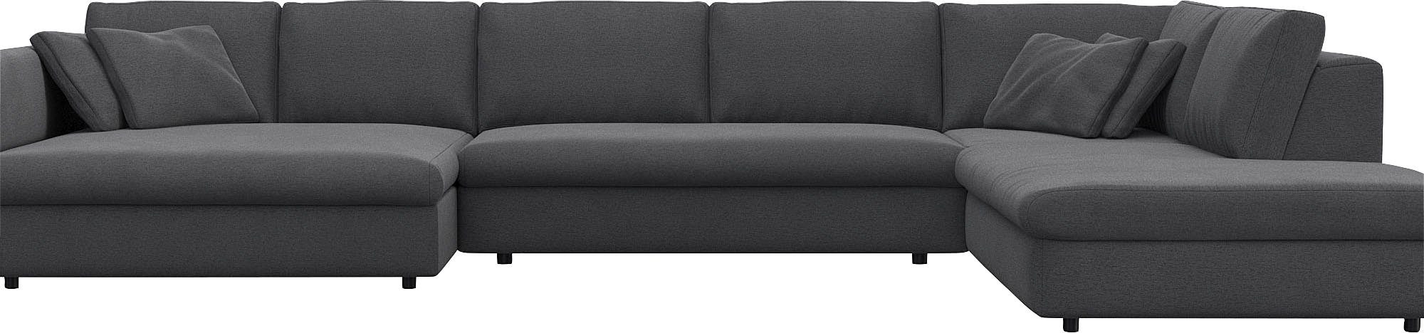 FLEXLUX Wohnlandschaft Lovane, U-Form, bequem und komfortabel, Weich & anschmiegsam, große Sitztiefe auf Kaltschaum, Dekokissen inkl.