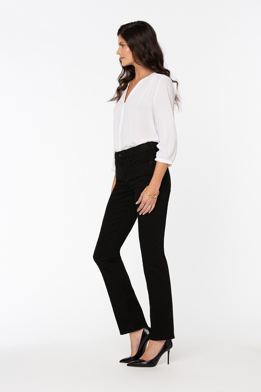 NYDJ Straight-Jeans Marilyn Straight Jeans Schwarzer Premium Denim (Tall)