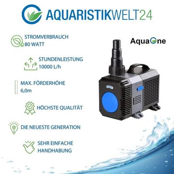 Aquaone Teichpumpe AquaOne CTP-10000 Aquarium & Teichpumpe 80 Watt Eco Motor 10000 l/h Förderpumpe, Pumpe, Aquariumpumpe GERINGER STROMVERBRAUCH!
