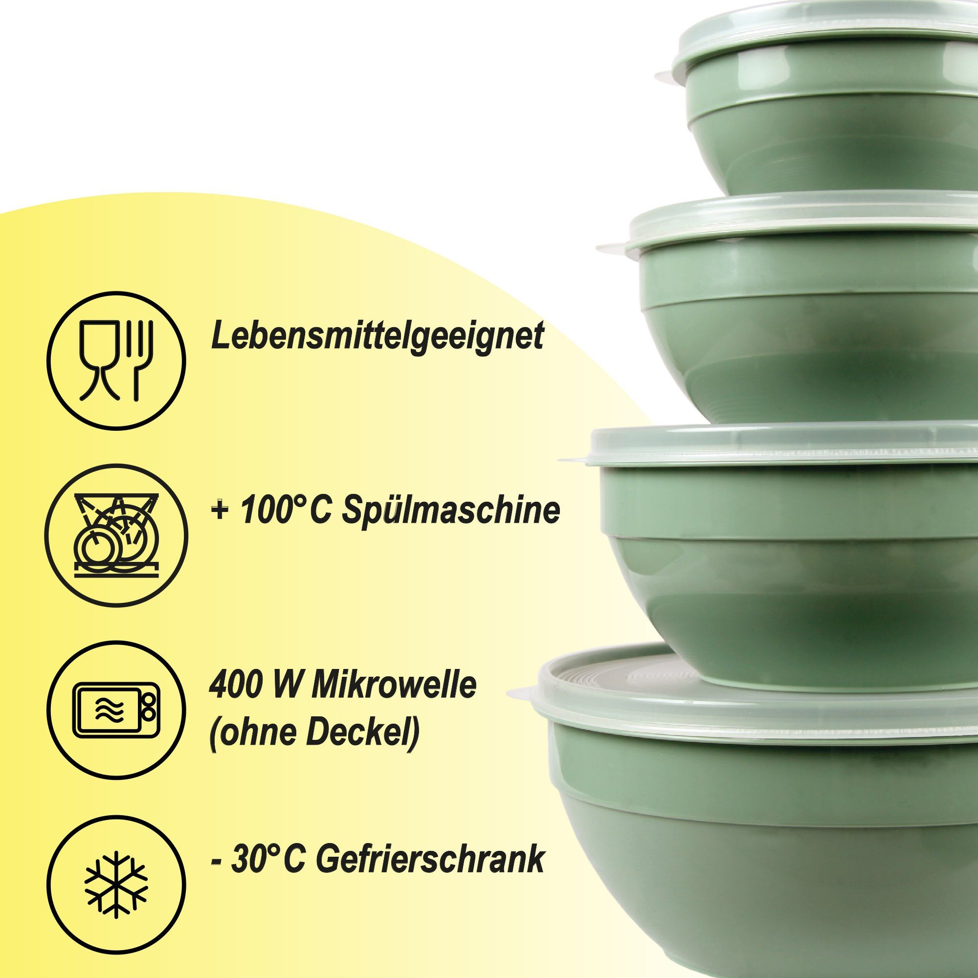 Bestlivings Frischhaltedose Set, Vorratsdosen rund mit Deckel, (4er Set (500ml - 2,5L), Lebensmittelbehälter mikrowellen u. spülmaschinenfest, gefriertauglich – Bild 5 von 5