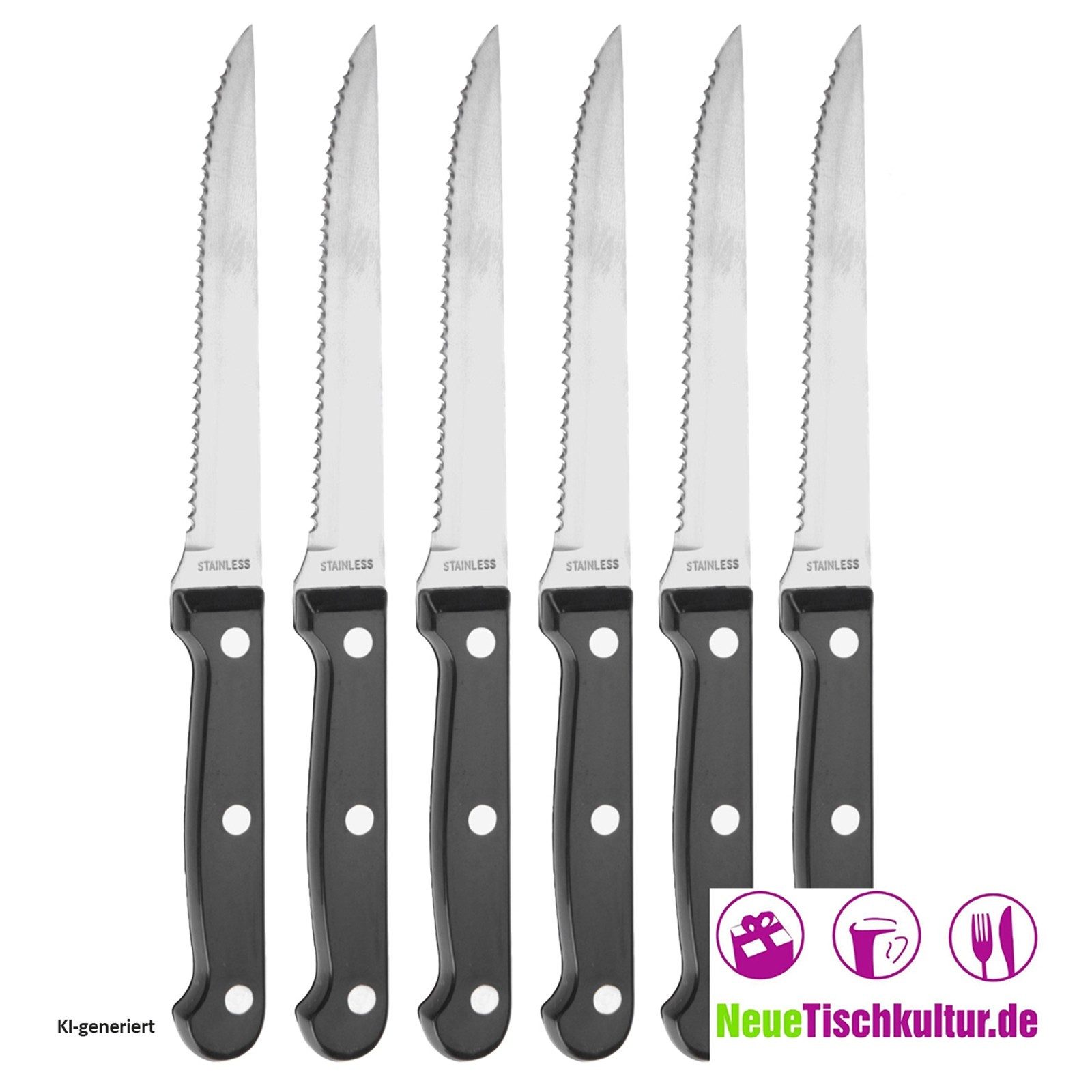 Neuetischkultur Messer-Set Steakmesser-Set Edelstahl (Set, 6-tlg)