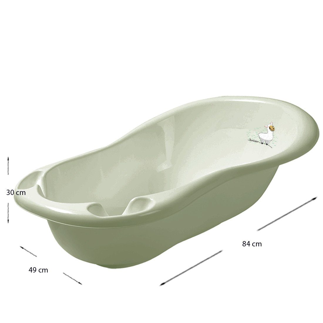 Maltex Babybadewanne LAMA Lindgrün Set Set), in WC (Made Babywanne+ Pflege, Zubehör + Weiß + Gestell Babybadeset ** + + Topf 5-tlg - ** Aufsatz+Hocker Premium Badesitz Europe Gestell