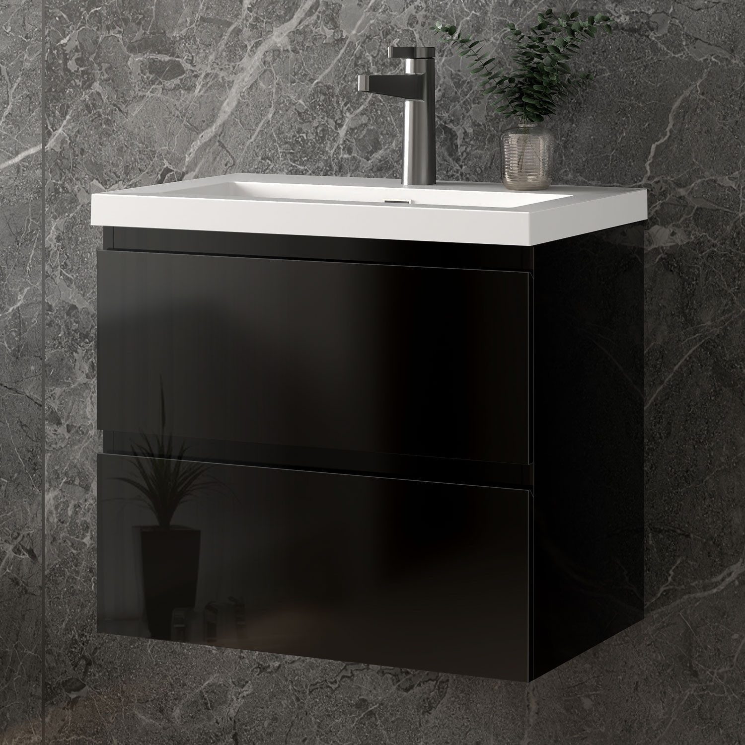 Waschtisch Waschbecken mit Unterschrank Badmöbel Set Badschrank Waschplatz