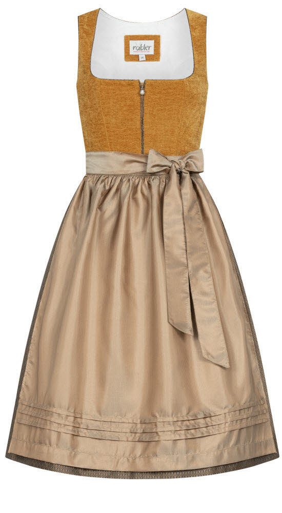 Trachtenkleid Midi Dirndl Kira in Gelb von Nübler