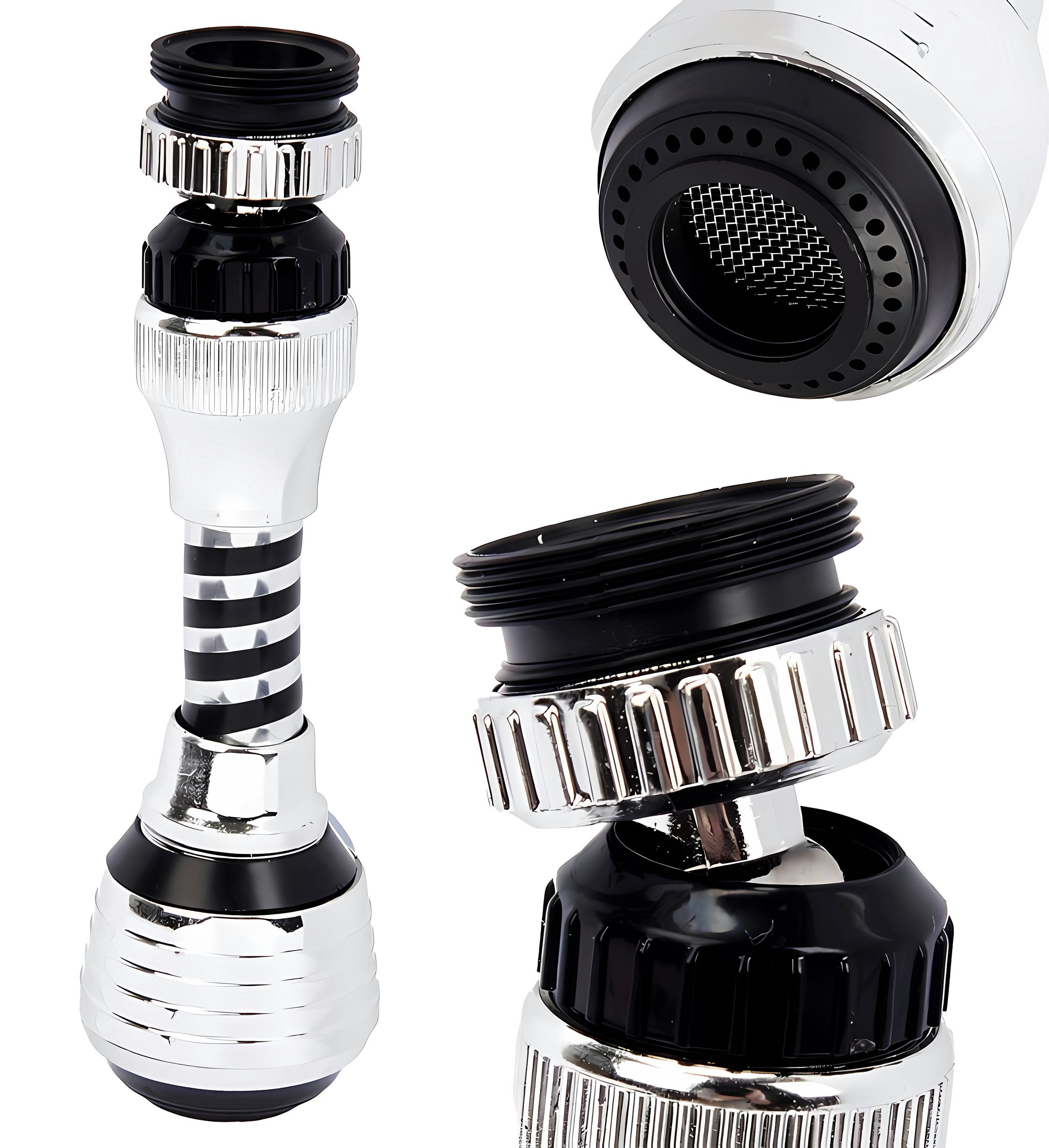 KINVARA Strahlregler SCHWENKBRAUSE 12,5cm mit 3 Funktionen Küche Brausekopf Strahlregler 22, Mischdüse Wasserhahnaufsatz Wasserhahn-Aufsatz Wassersparer