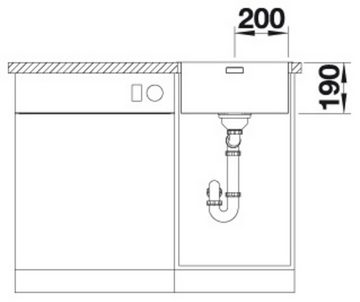 Blanco Edelstahlspüle ANDANO 400-IF/A, eckig, 50/44 cm, (1 St), zum wechselseitigen Einbau geeignet