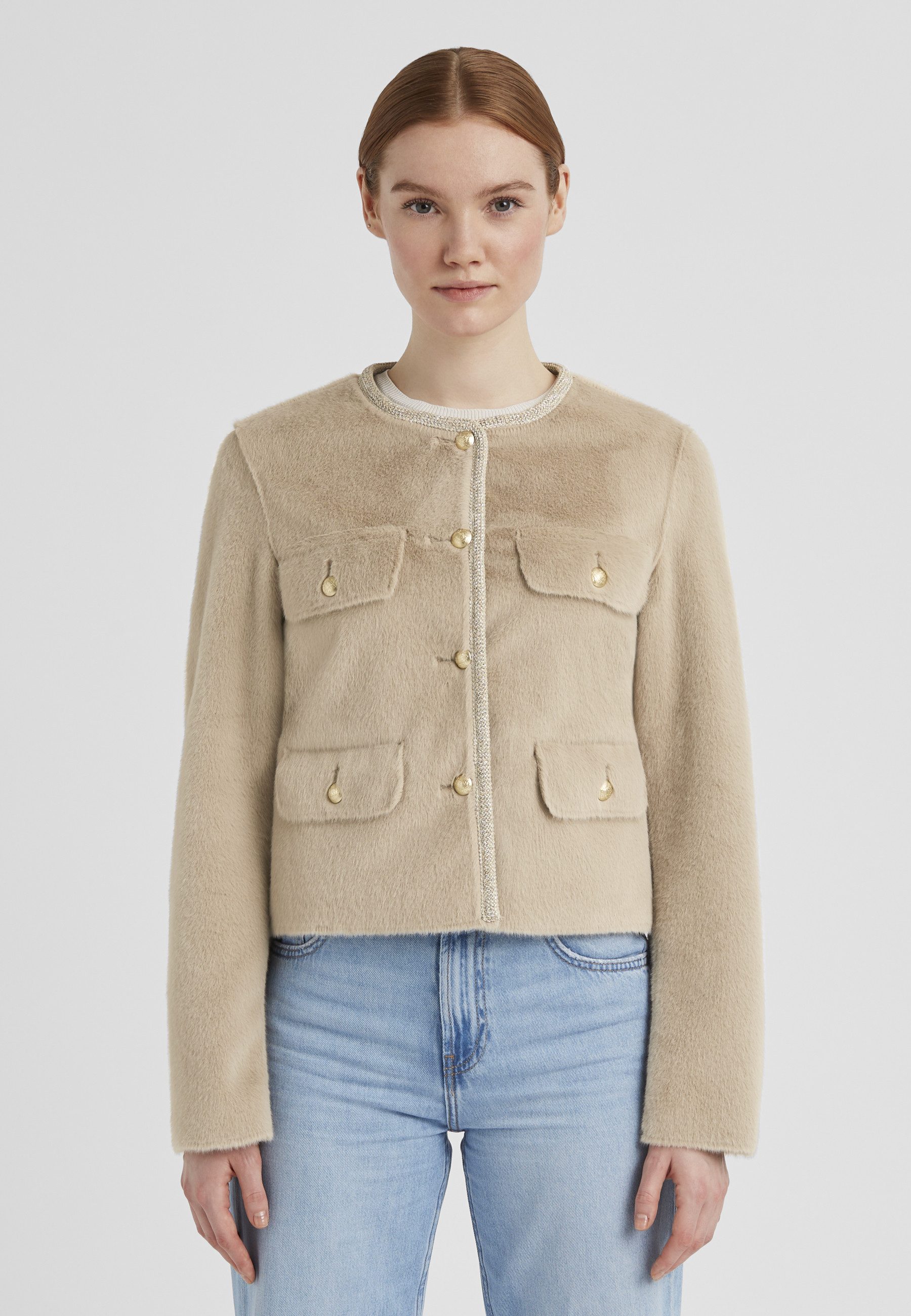 Fellimitatjacke MSFelicia Damen Kunstfelljacke Übergangsjacke