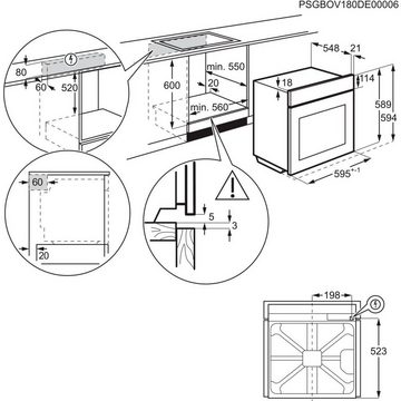 AEG Elektro-Herd-Set EPS33102ZM, mit 1-fach-Teleskopauszug, Pyrolyse-Selbstreinigung, Multifunktionsherd