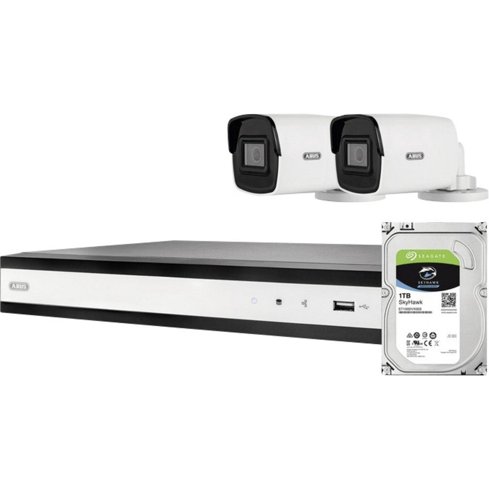 ABUS Überwachungskamera ABUS ABUS Komplett-Set mit 2 PoE Mini Tube-Kameras + Rekorder TVVR3642