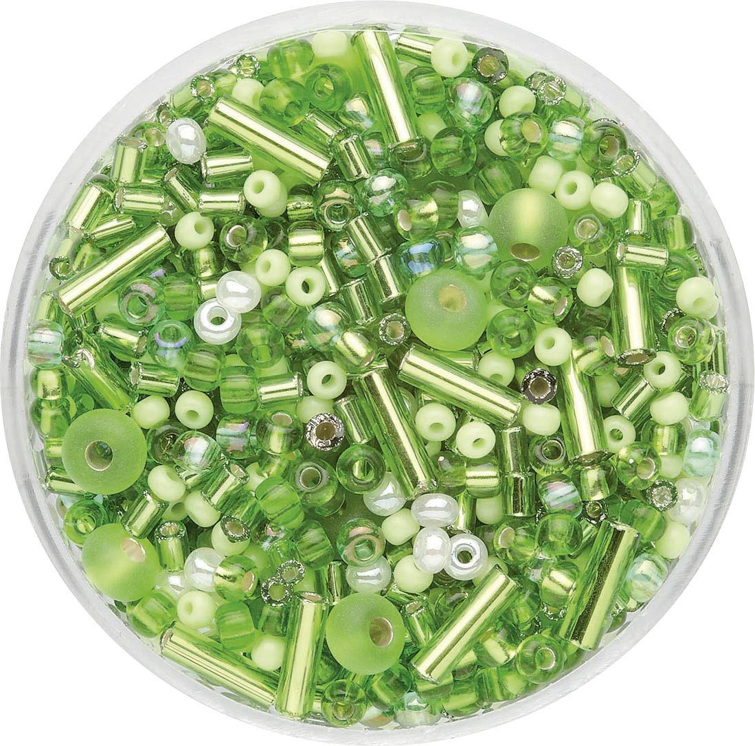 Glorex Bastelperlen Glorex Rocailles Perlen Mix 17 g hellgrün