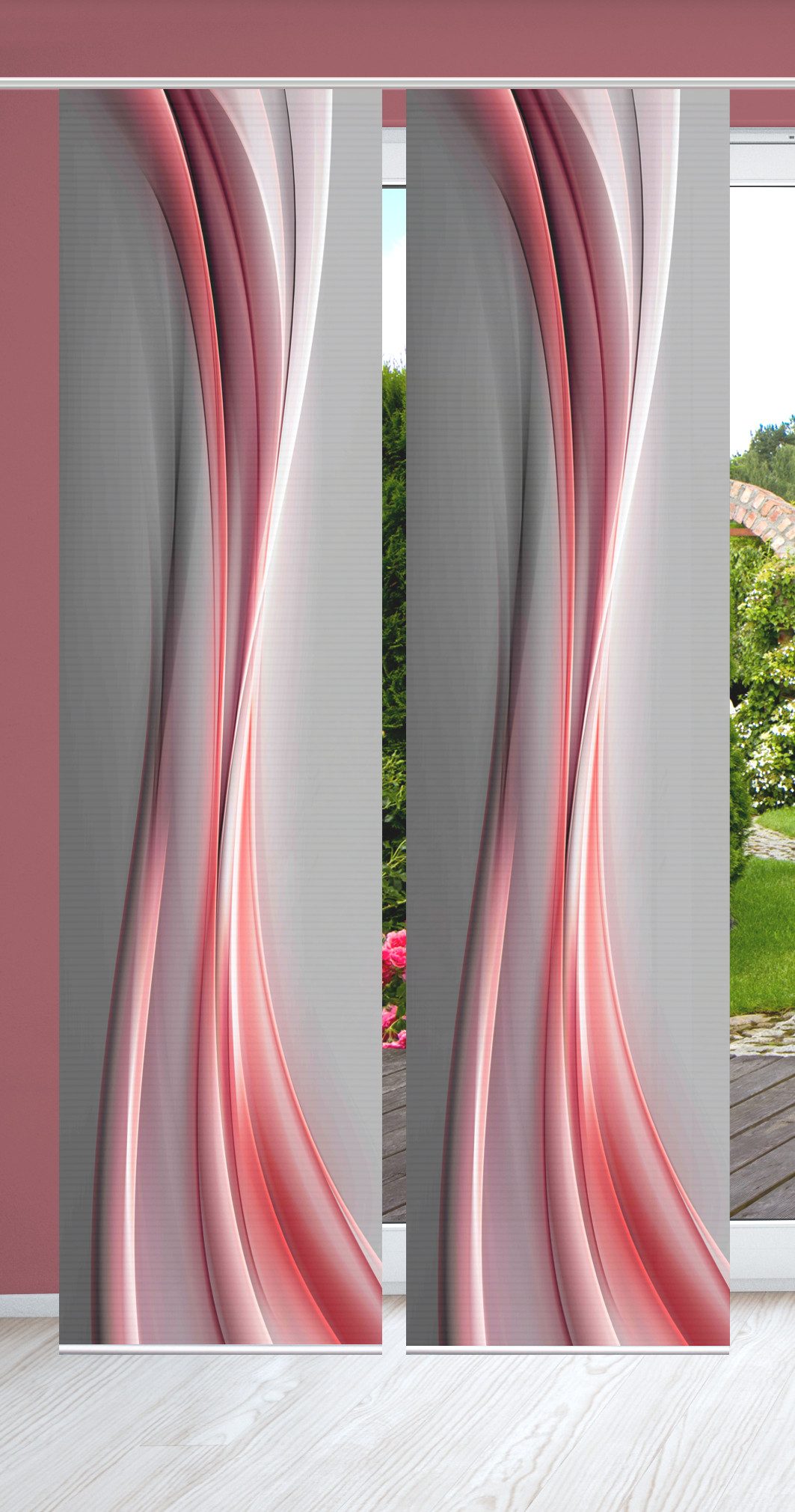 HOME in green Schiebegardine ELANIA (2 St), Paneelwagen, halbtransparent, S günstig online kaufen