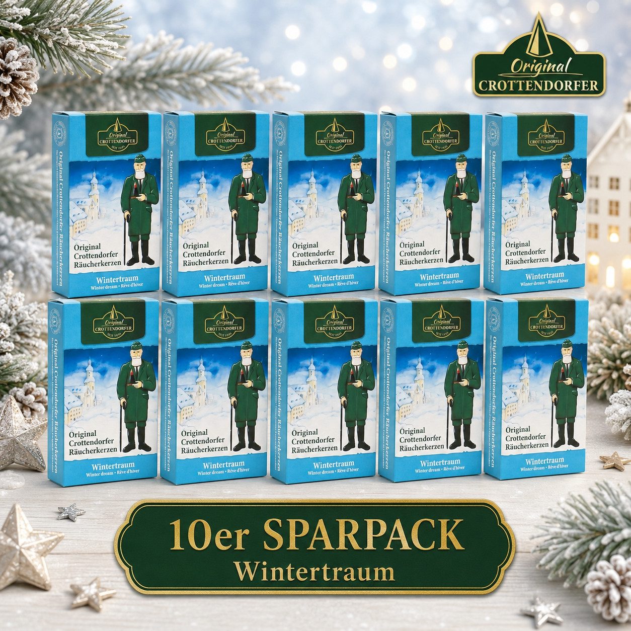 Crottendorfer Räucherkegel Crottendorfer Räucherkerzen 10er-Pack Wintertraum (Packung, 10-St., Vorteilspack), 100% Made in Germany