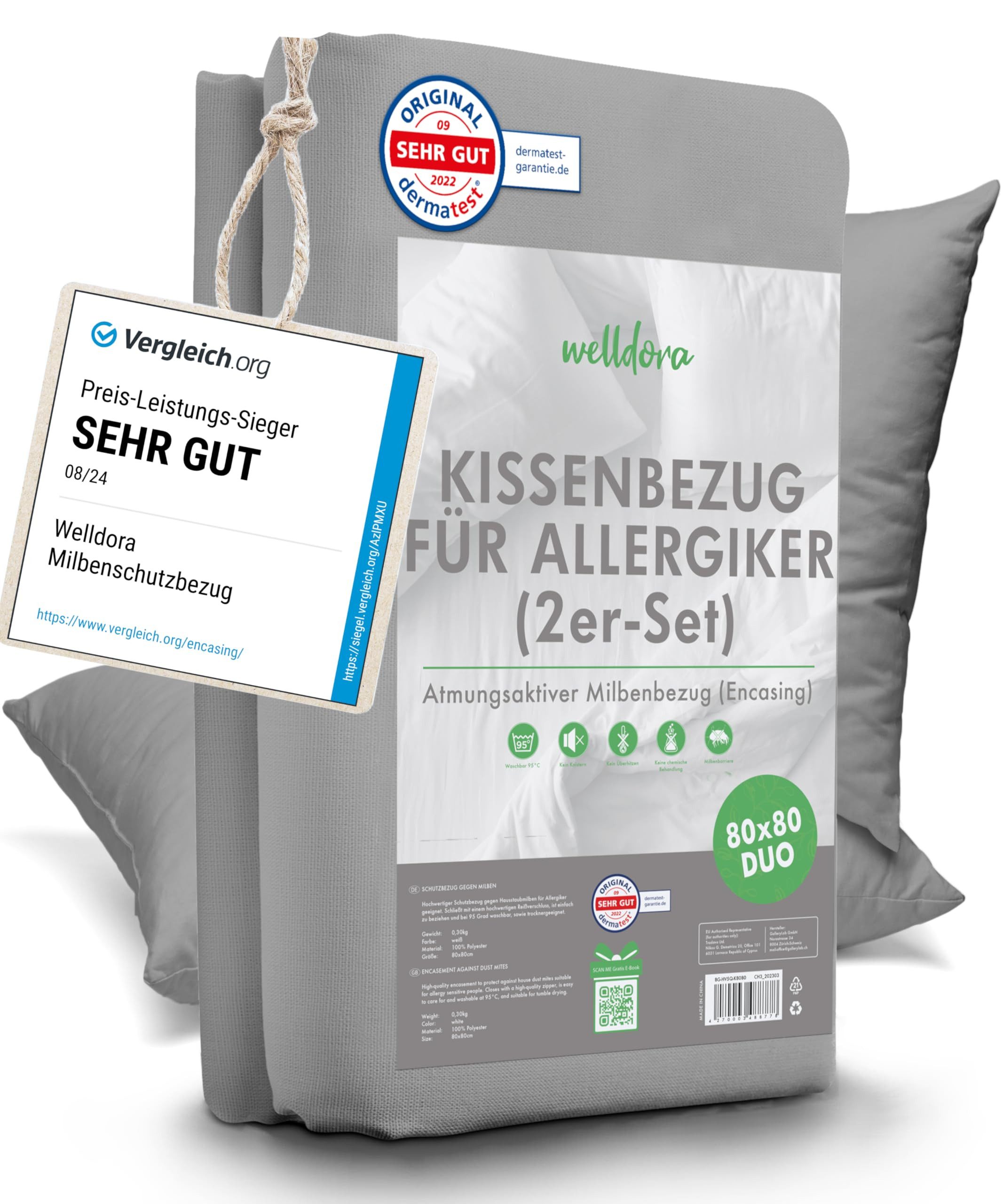 Welldora Kissenbezug für Allergiker, Milbenbezug Kissen, fachärztlich getes günstig online kaufen