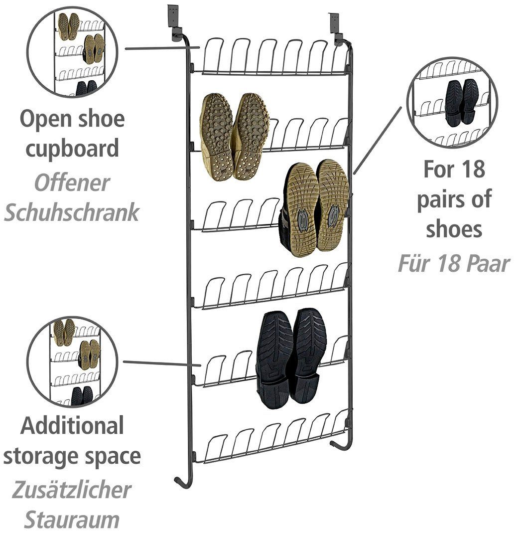 für Türregal, Paar 18 WENKO schwarz Schuhe Schuhregal