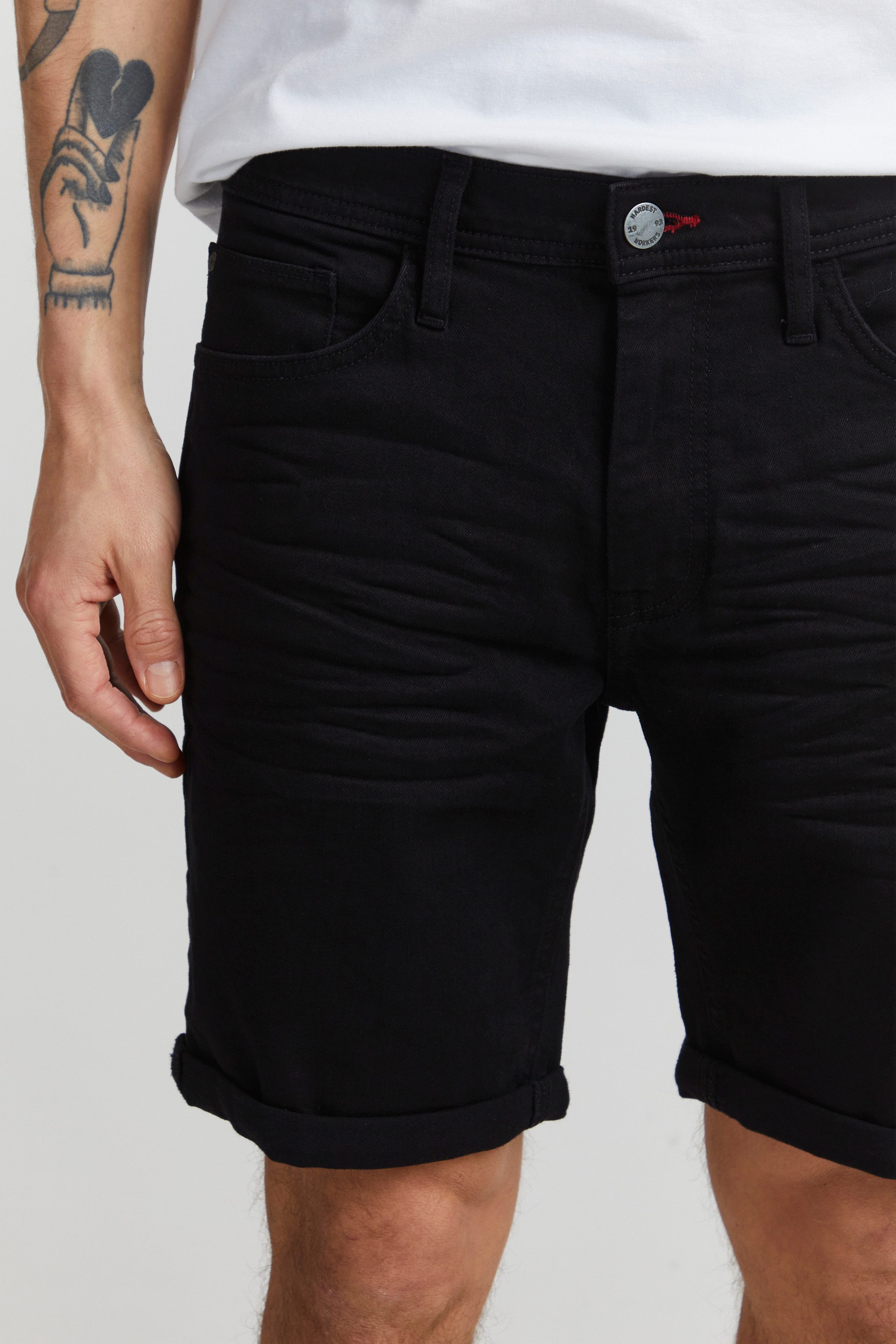 Blend Shorts BHTWISTER-denimshorts mit Markenlabel, aus Baumwollmischung, Regular Fit, knielange Form