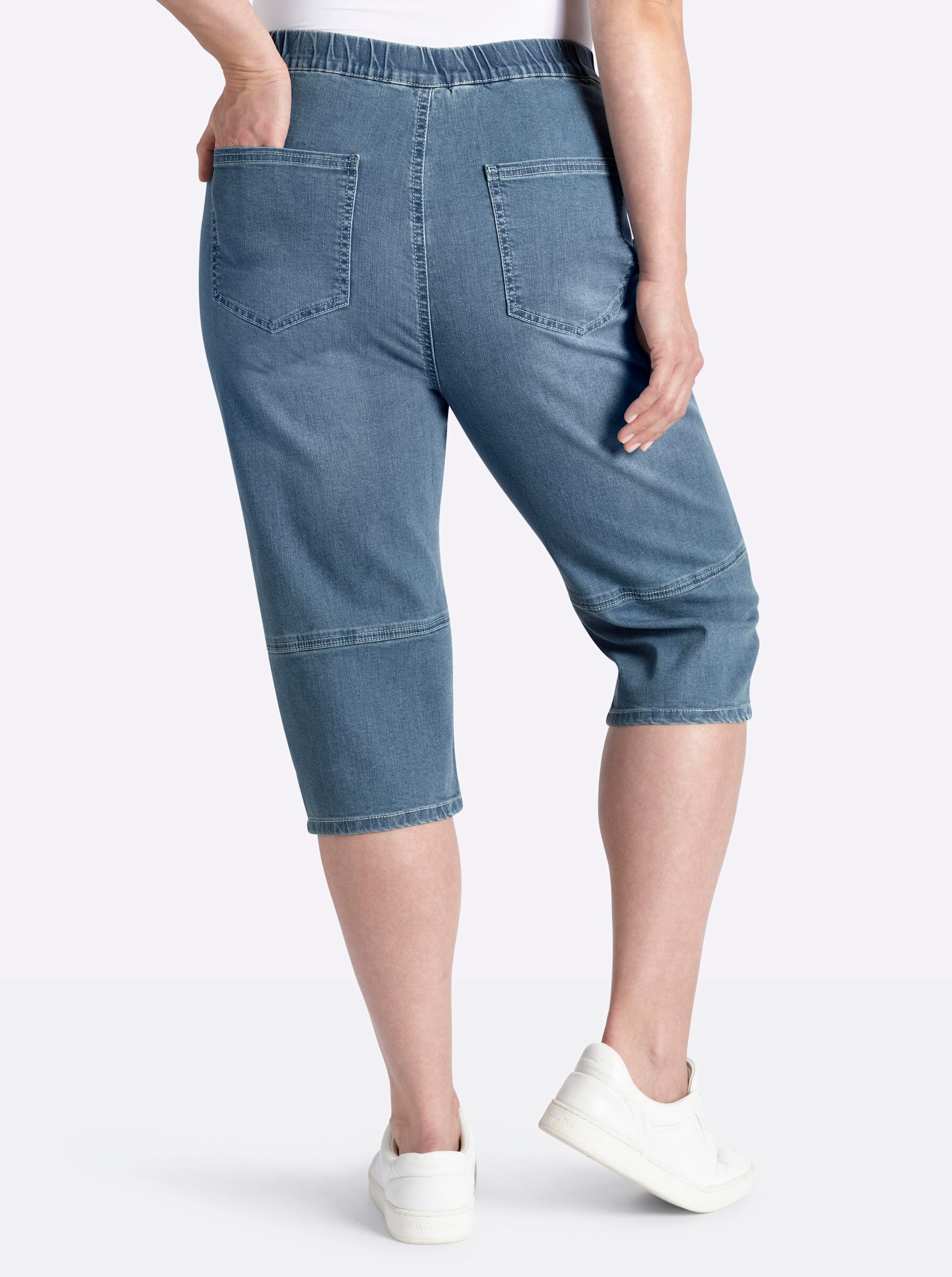Sheego Jeansshorts Capri-Jeans erhöht
