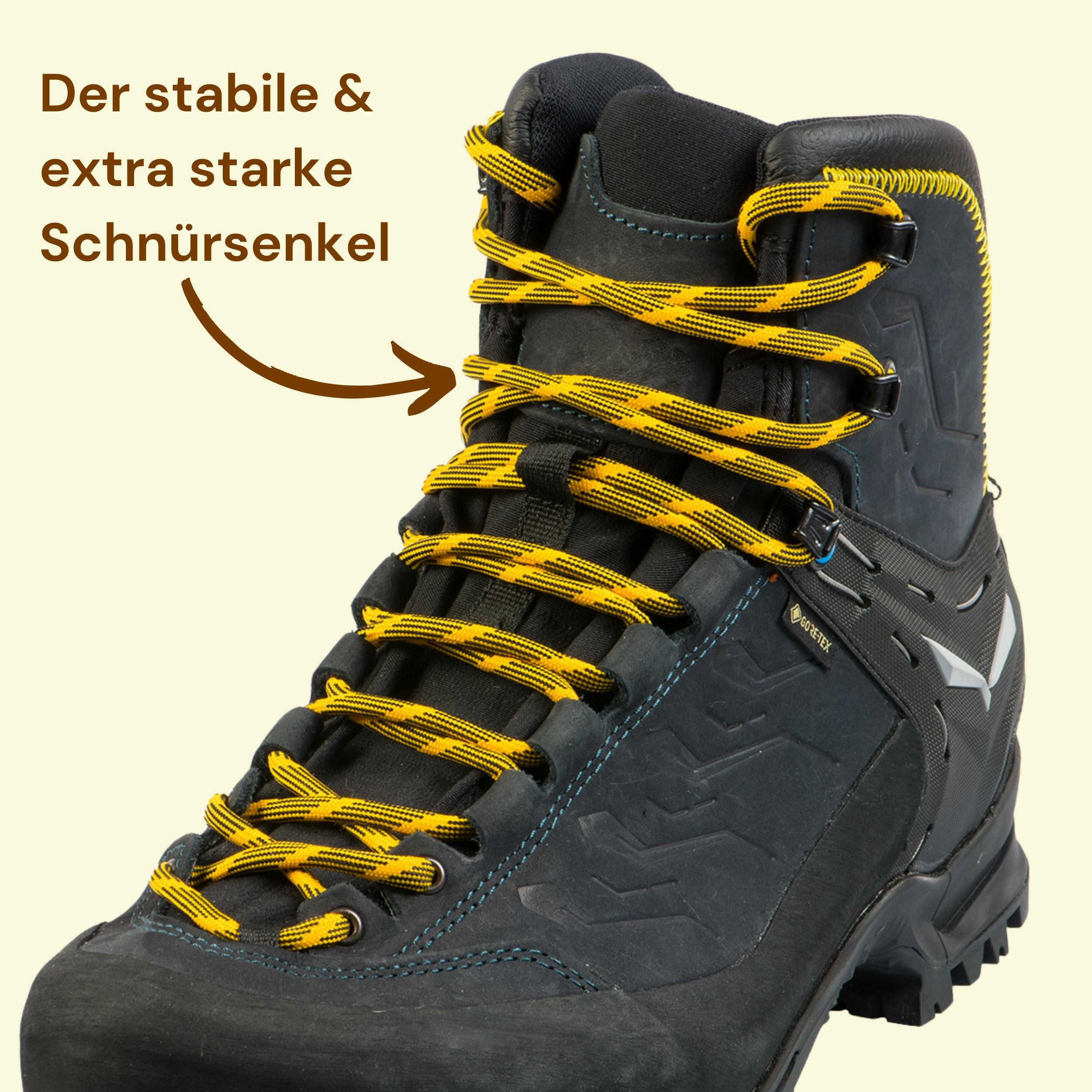 Mount Swiss Schnürsenkel Rundsenkel für Trekking- und Arbeitsschuhe, ø 5 mm, Länge 70 - 220 cm