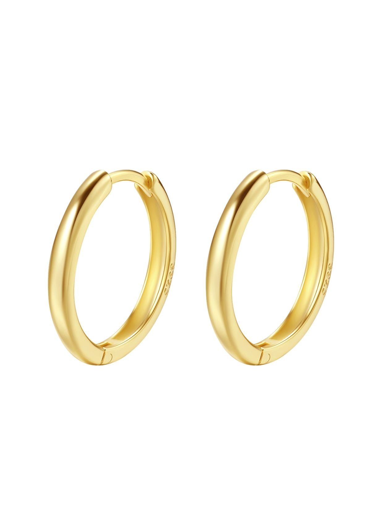 Hey Happiness Paar Creolen Basic Silber 925 mittelgroß, Rosegold 18K Vergol günstig online kaufen