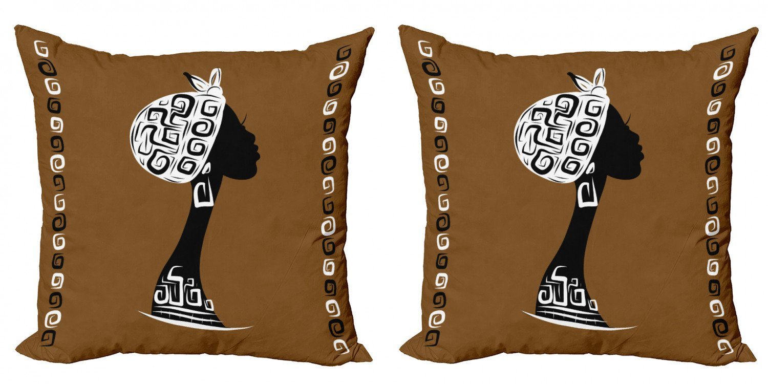 Kissenbezüge Weiblich afrikanische Stück), Doppelseitiger Digitaldruck, Accent (2 Abakuhaus Modern Frau