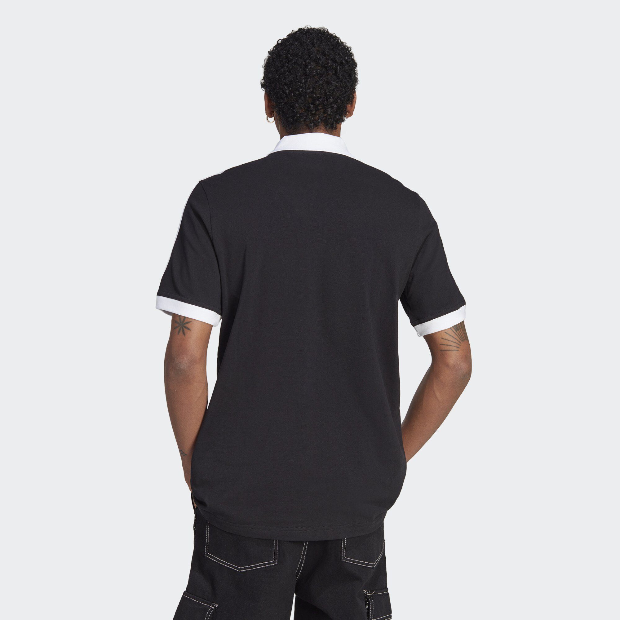 adidas CLASSICS Originals 3-STREIFEN POLOSHIRT ADICOLOR Black T-Shirt