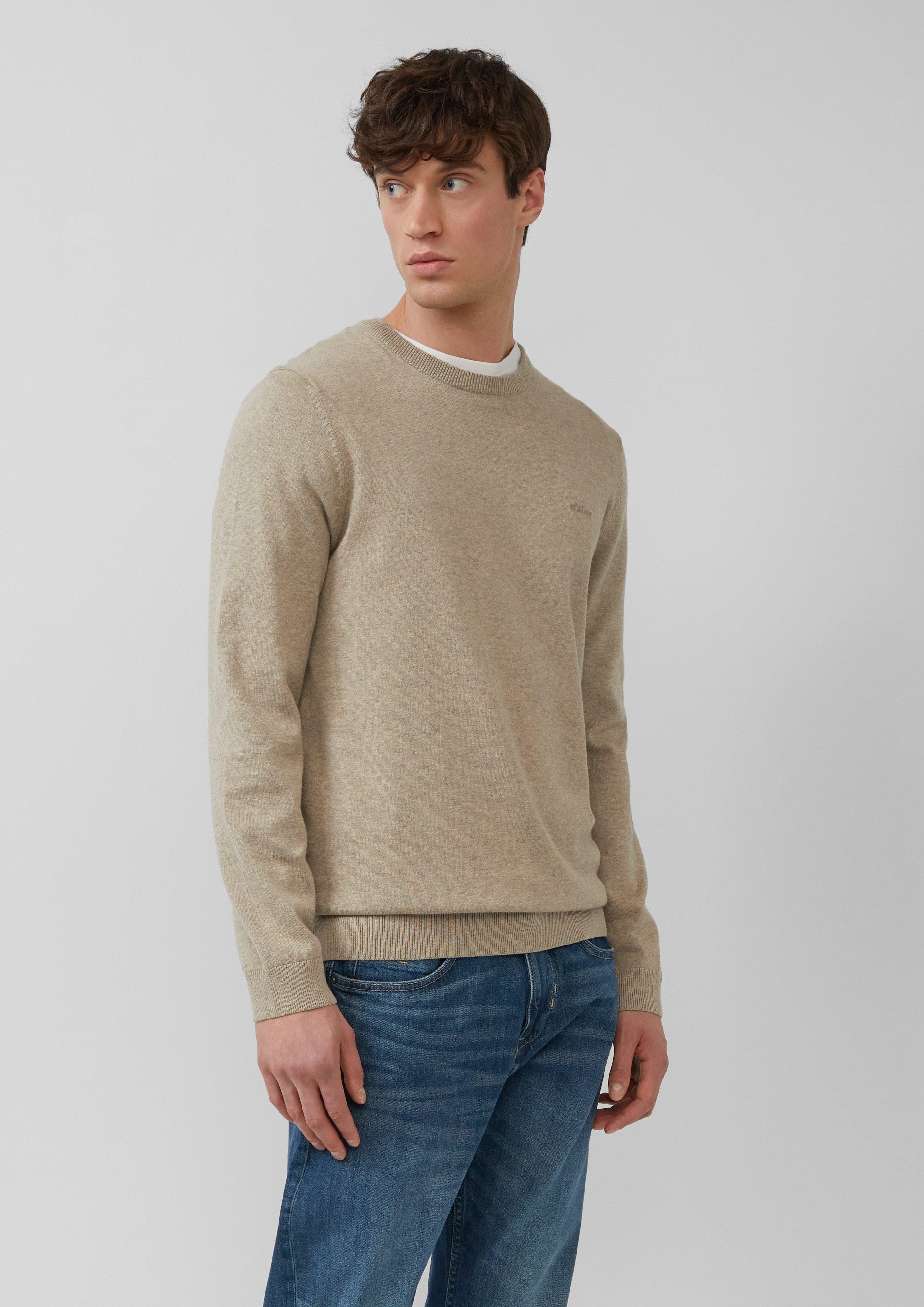 s.Oliver Strickpullover Strickpullover mit Logo-Stickerei Logo günstig online kaufen