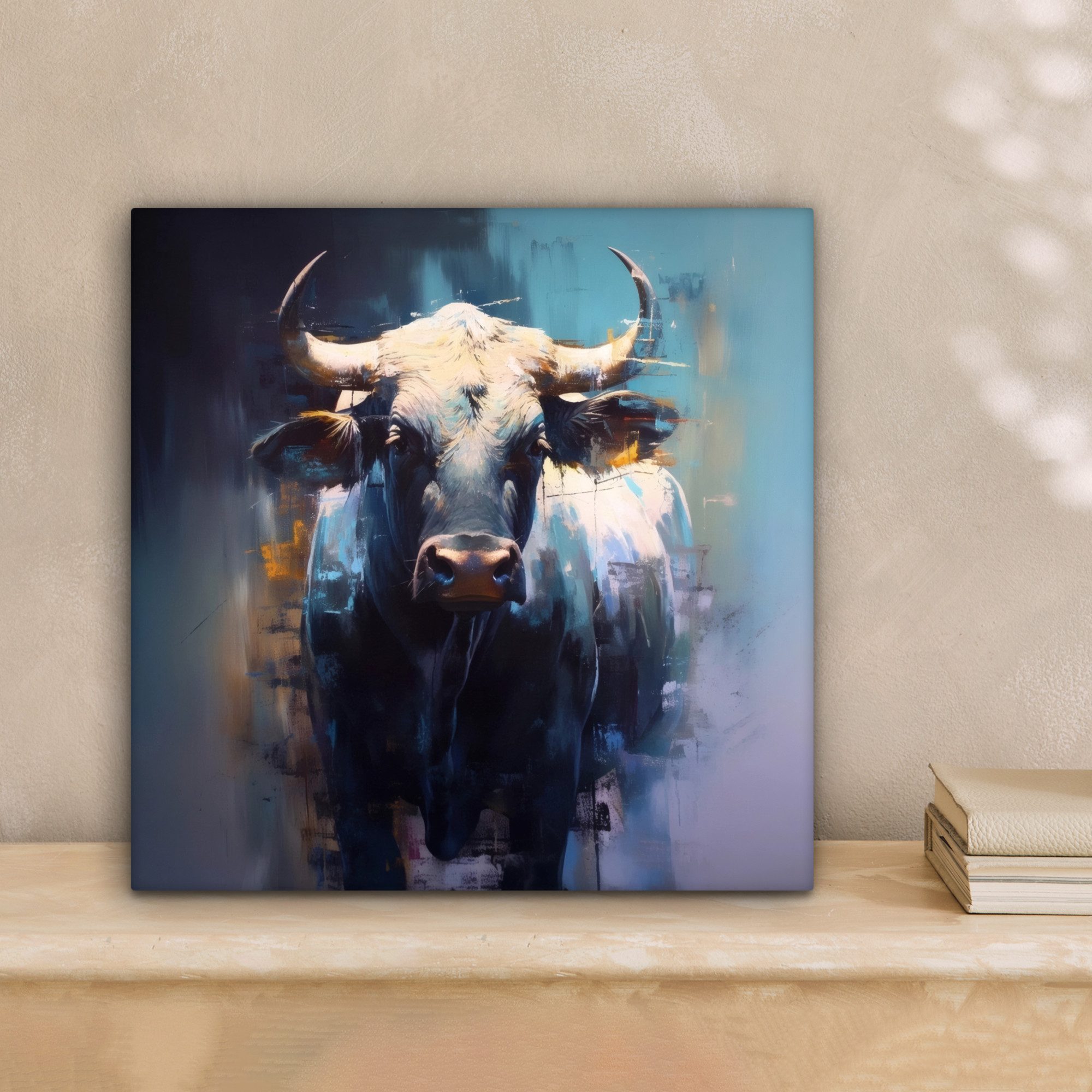 OneMillionCanvasses® Leinwandbild Taurus - Schwarz - Abstrakt - Hörner, Fot günstig online kaufen