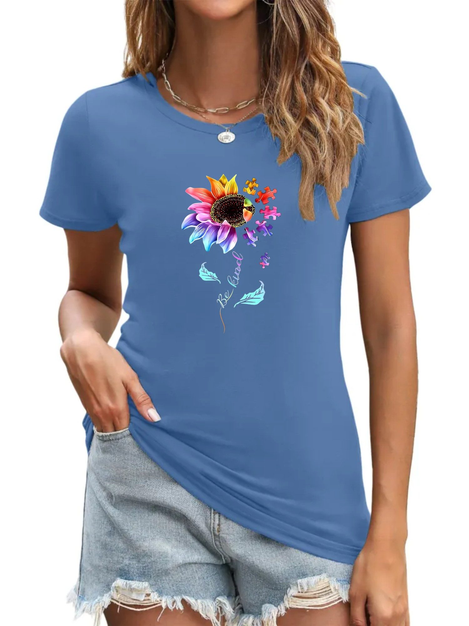PYL Kurzarmbluse Damen Sommer Casual bequemes günstig online kaufen