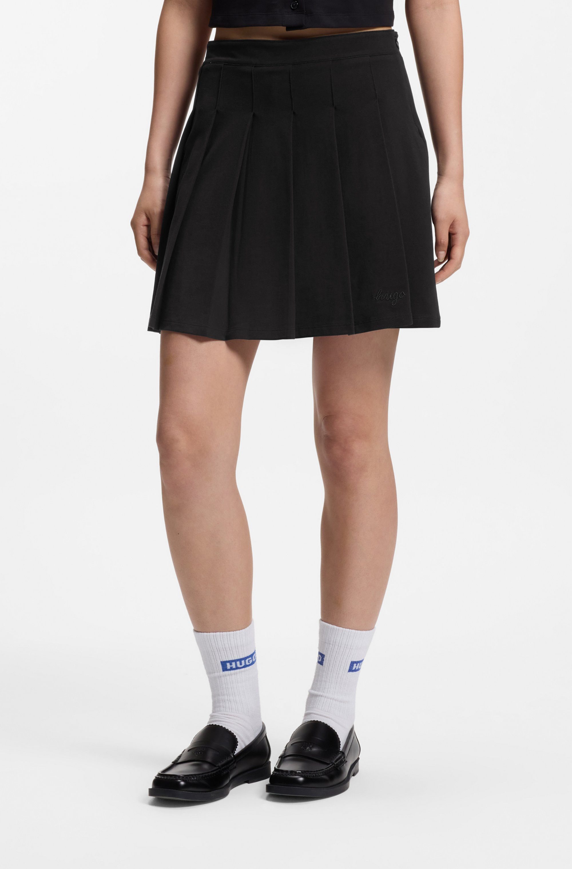 HUGO Plisseerock Nalham mit integrierter Shorts, Relaxed Fit