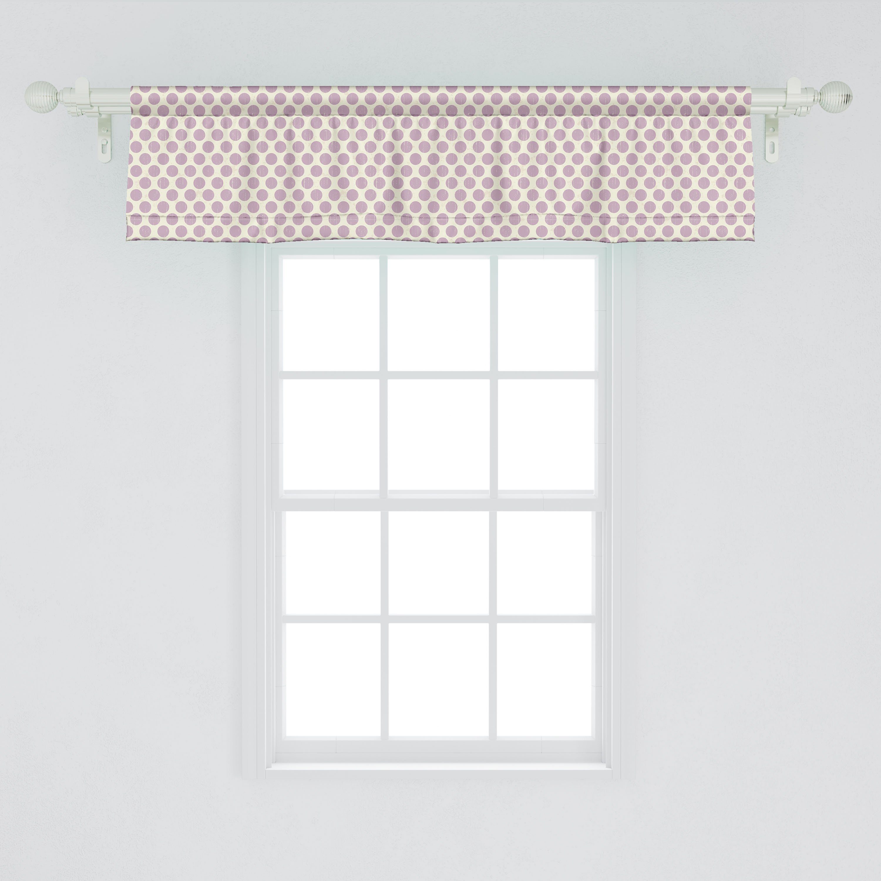 Scheibengardine Vorhang Volant für Abakuhaus, Dekor Tupfen Monochrome mit Microfaser, geometrisch Schlafzimmer Küche Stangentasche
