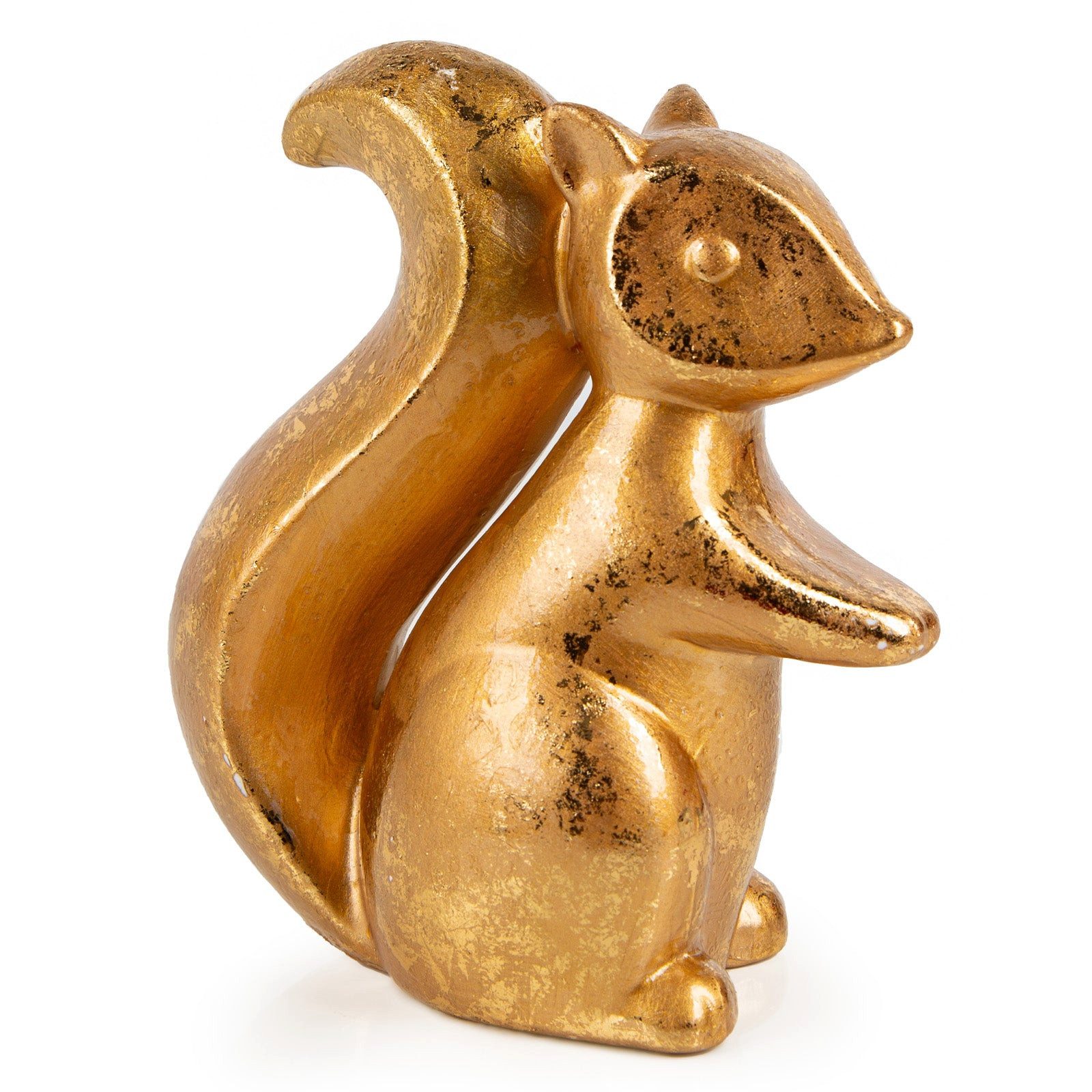 Logbuch-Verlag Dekofigur Edle Eichhörnchen Figur Herbst Deko Geschenk Weihnachten goldfarben