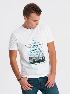 OMBRE Print-Shirt Bedrucktes Herren-T-Shirt aus Baumwolle