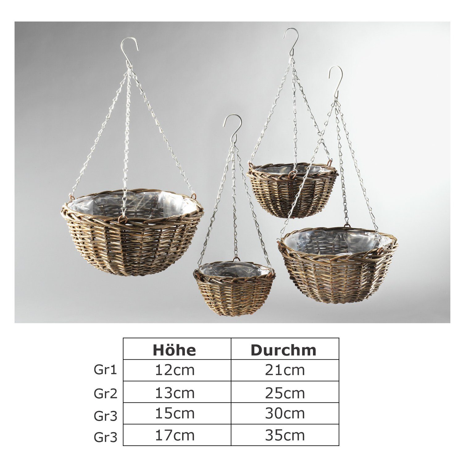 Kobolo Blumenampel Pflanzenampel aus ungeschälter Weide günstig online kaufen