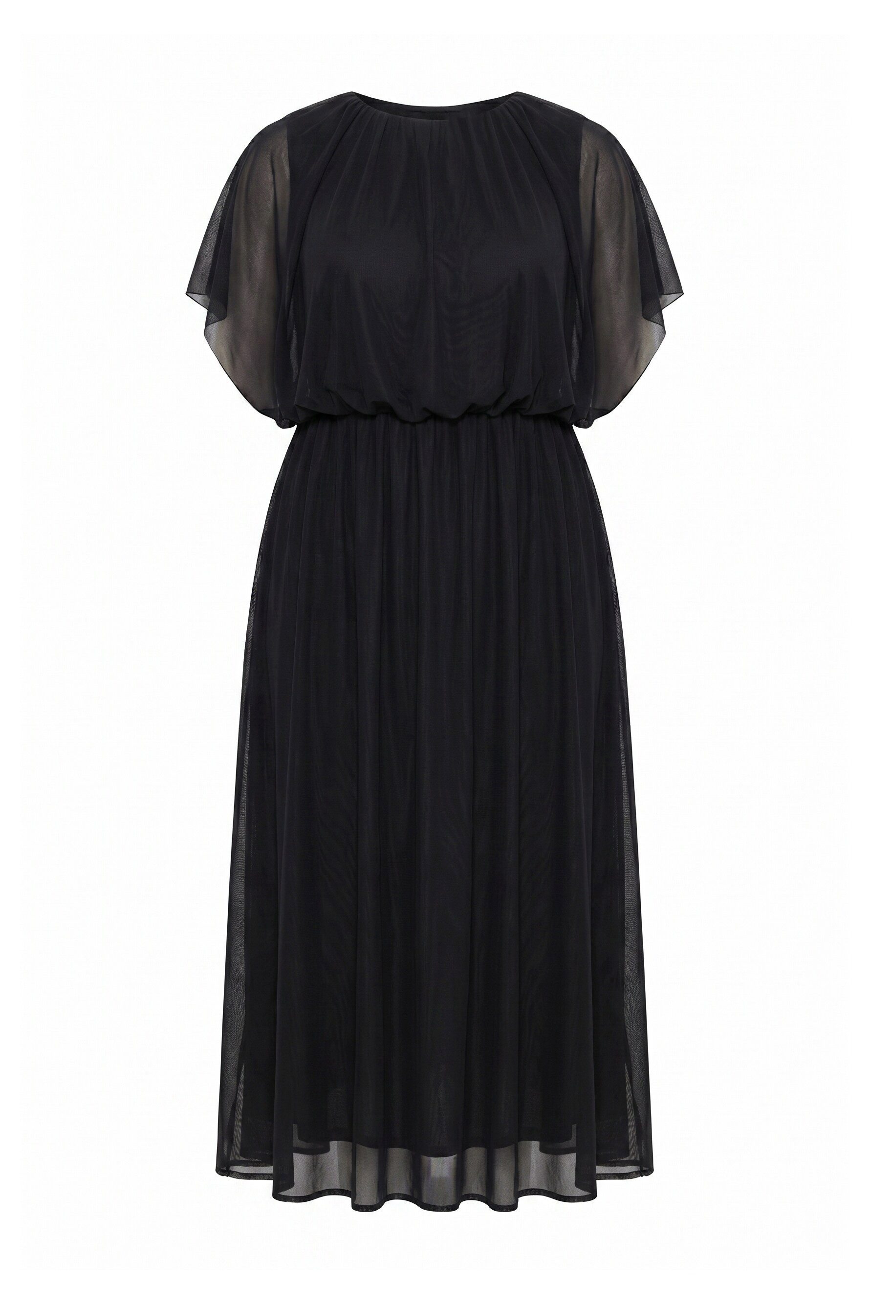 Ulla Popken Abendkleid Maxikleid Ballon-Oberteil Rundhals ärmellos – Bild 2 von 4