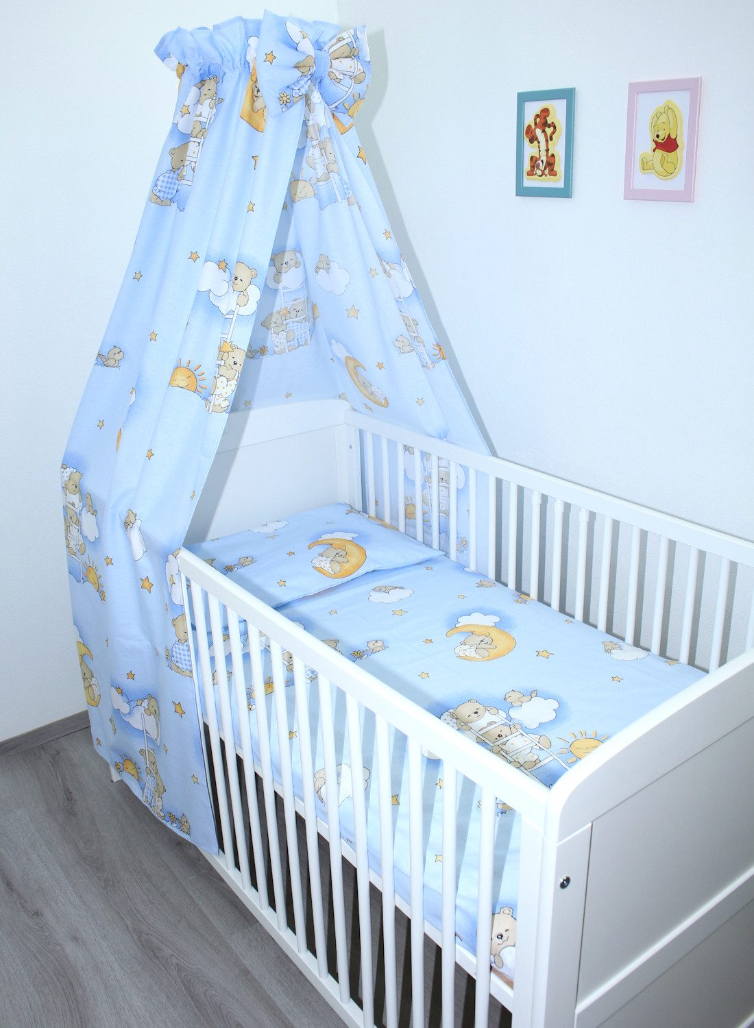 Babybettwäsche Bettset mit Bettwäsche Vollstoff Himmel Baby Kinder