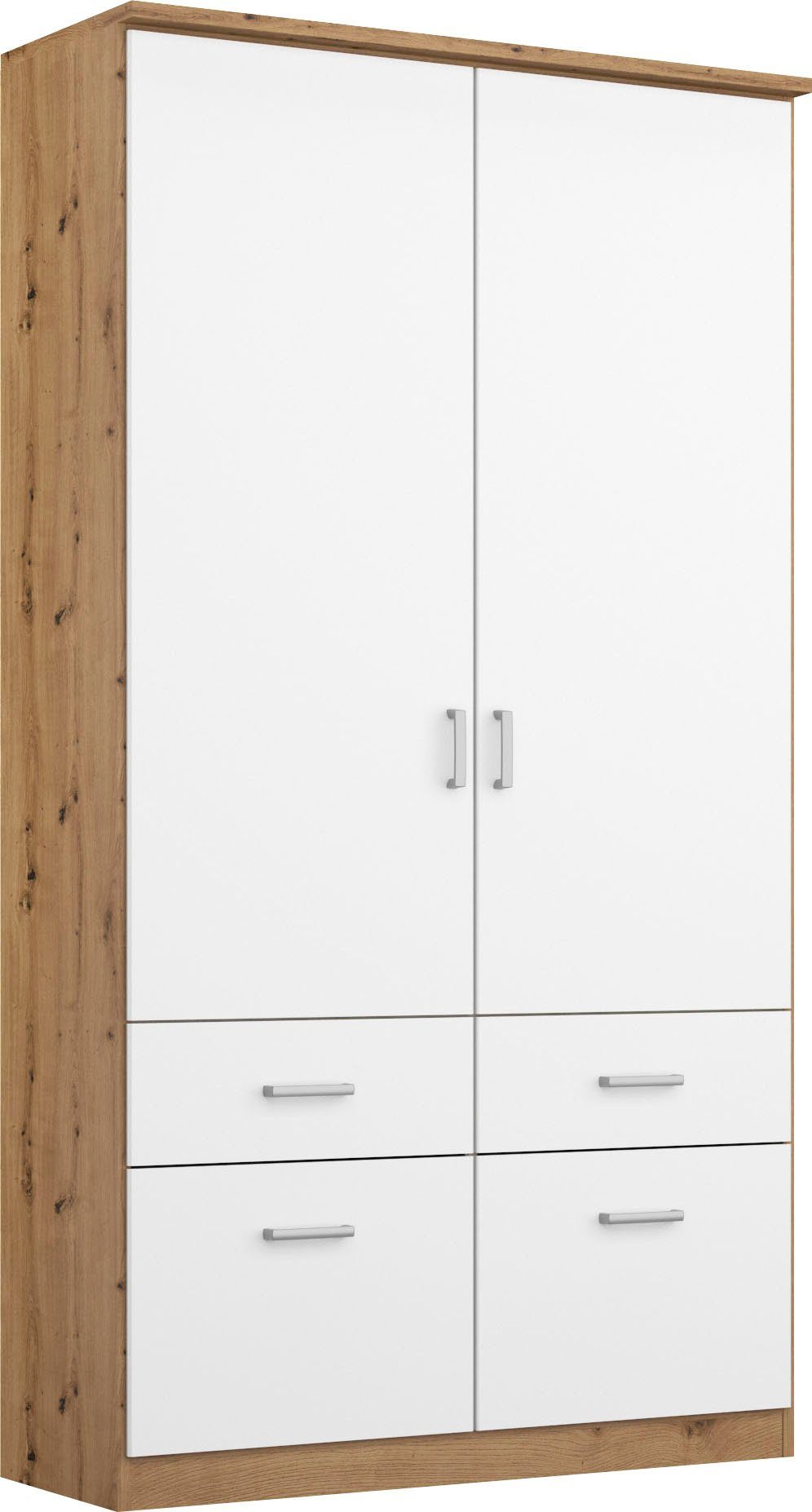 rauch Kleiderschrank Kleiderschrank Schrank Garderobe deckenhoher Schrank BREMEN (optional mit Spiegel, Breiten: 91/136/181 cm, Höhe: 199 cm) in vielen Farbvariationen, inkl. Kranzblende MADE IN GERMANY
