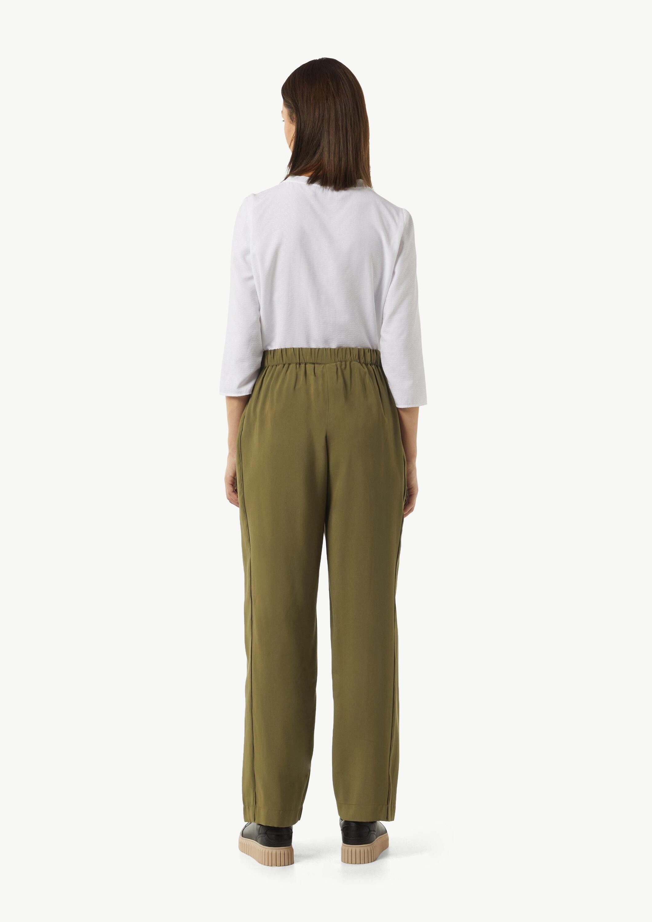 comma Chinos Hose Hose mit weitem Bein und Paspeldetail