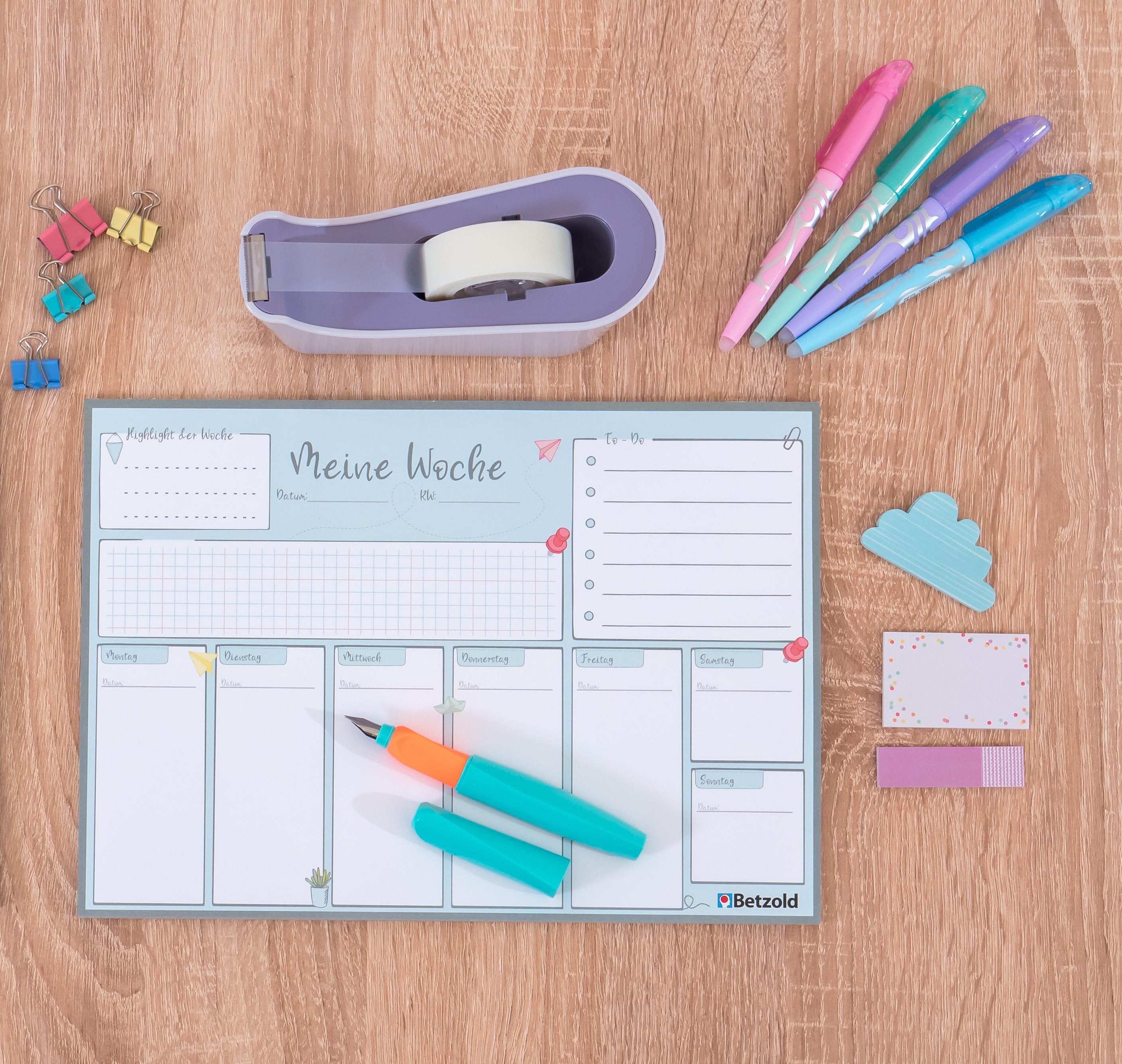 Betzold Schreibtischunterlage Wochenplan-Abreißblock, DIN A4, 60 Seiten