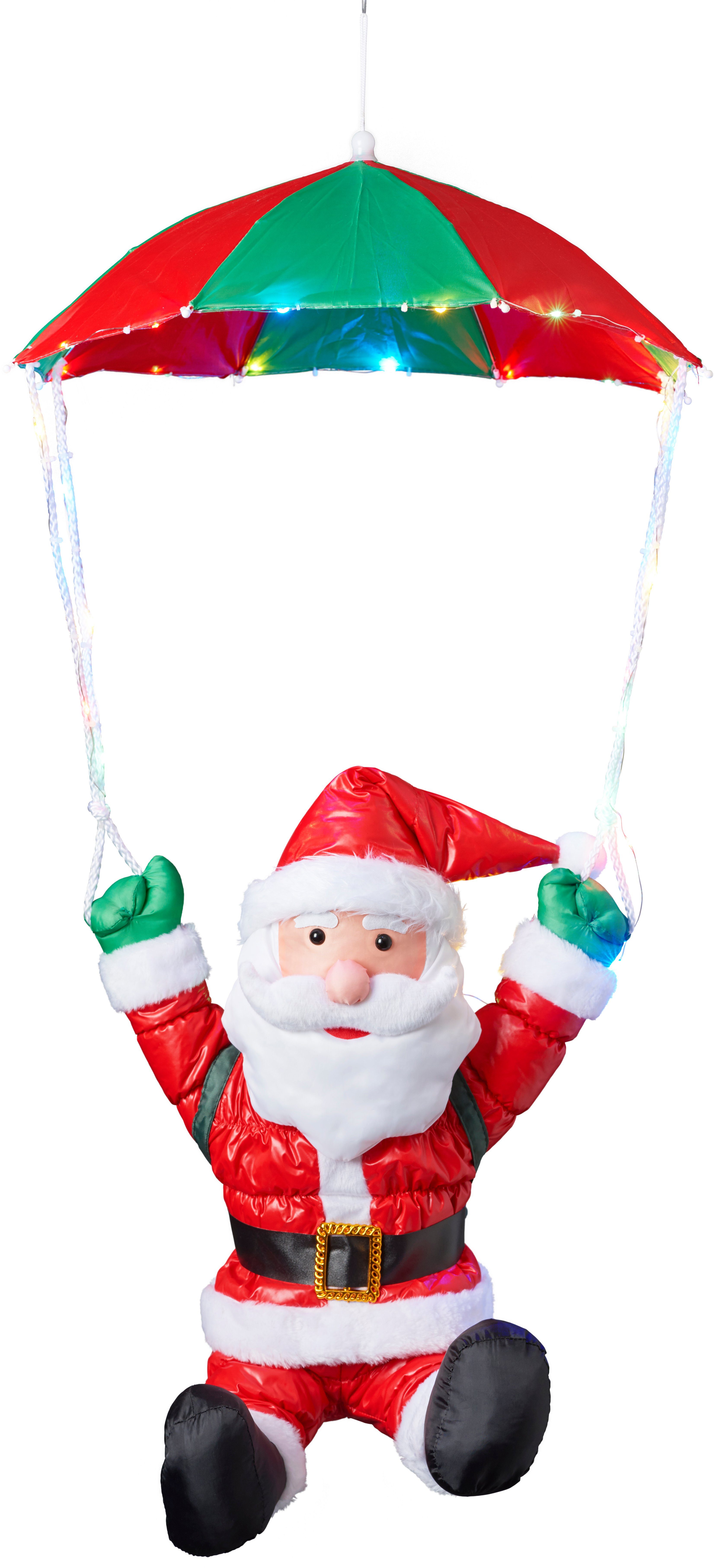 fest integriert, Fallschirm, aussen Weihnachtsdeko Dekofigur Timerfunktion, Weihnachtsmann BONETTI LED LED mit