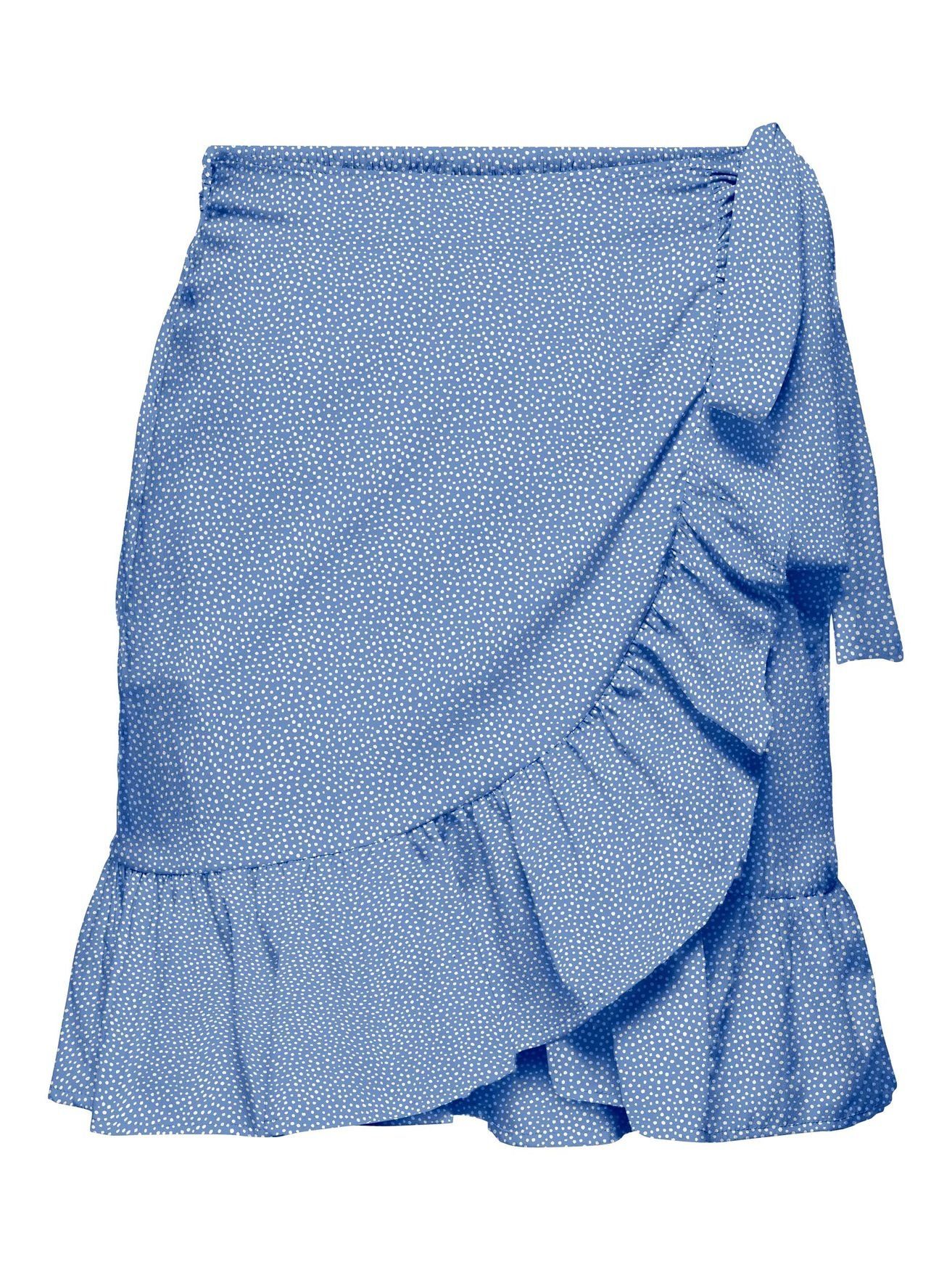 Rock Skirt Sommerrock Wickel Kurzer ONLY 4848 Falten in Blau-2 ONLOLIVIA