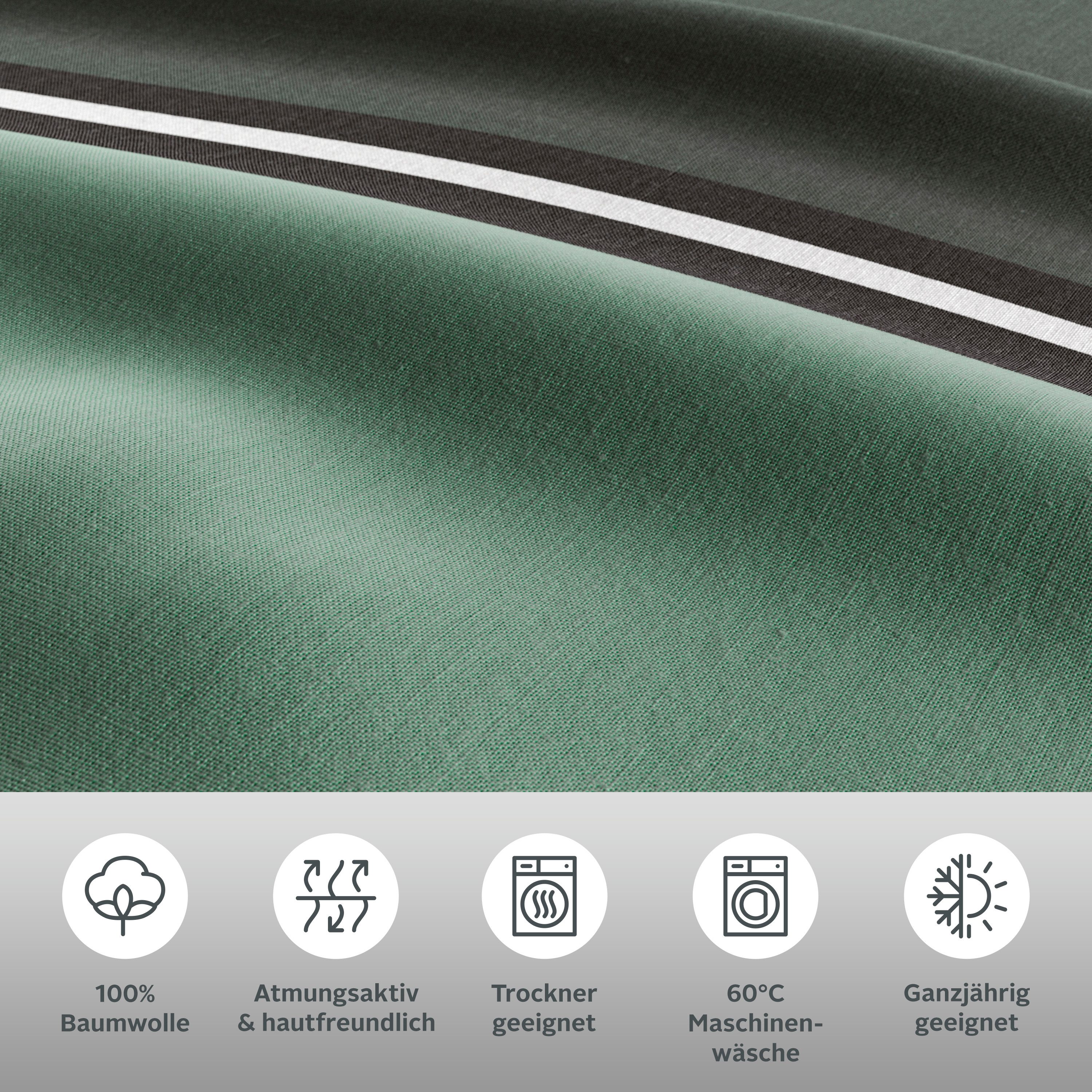 H.I.S Bettwäsche Cassia, Linon, 2 teilig, in sportlichem Karo Design,Bettwäsche aus Baumwolle,ab Gr. 135x200 cm