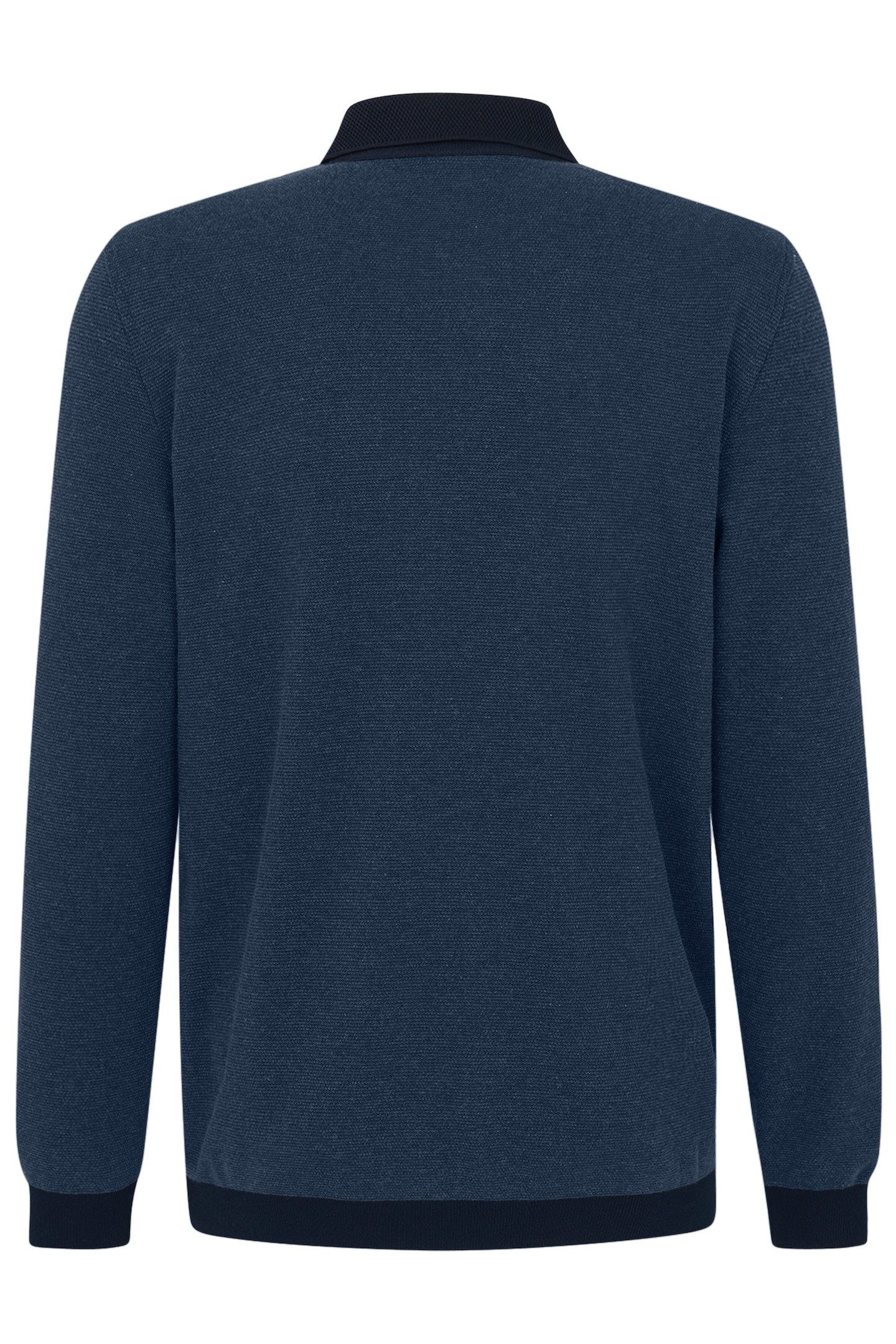 bugatti Langarm-Poloshirt mit Strukturkragen