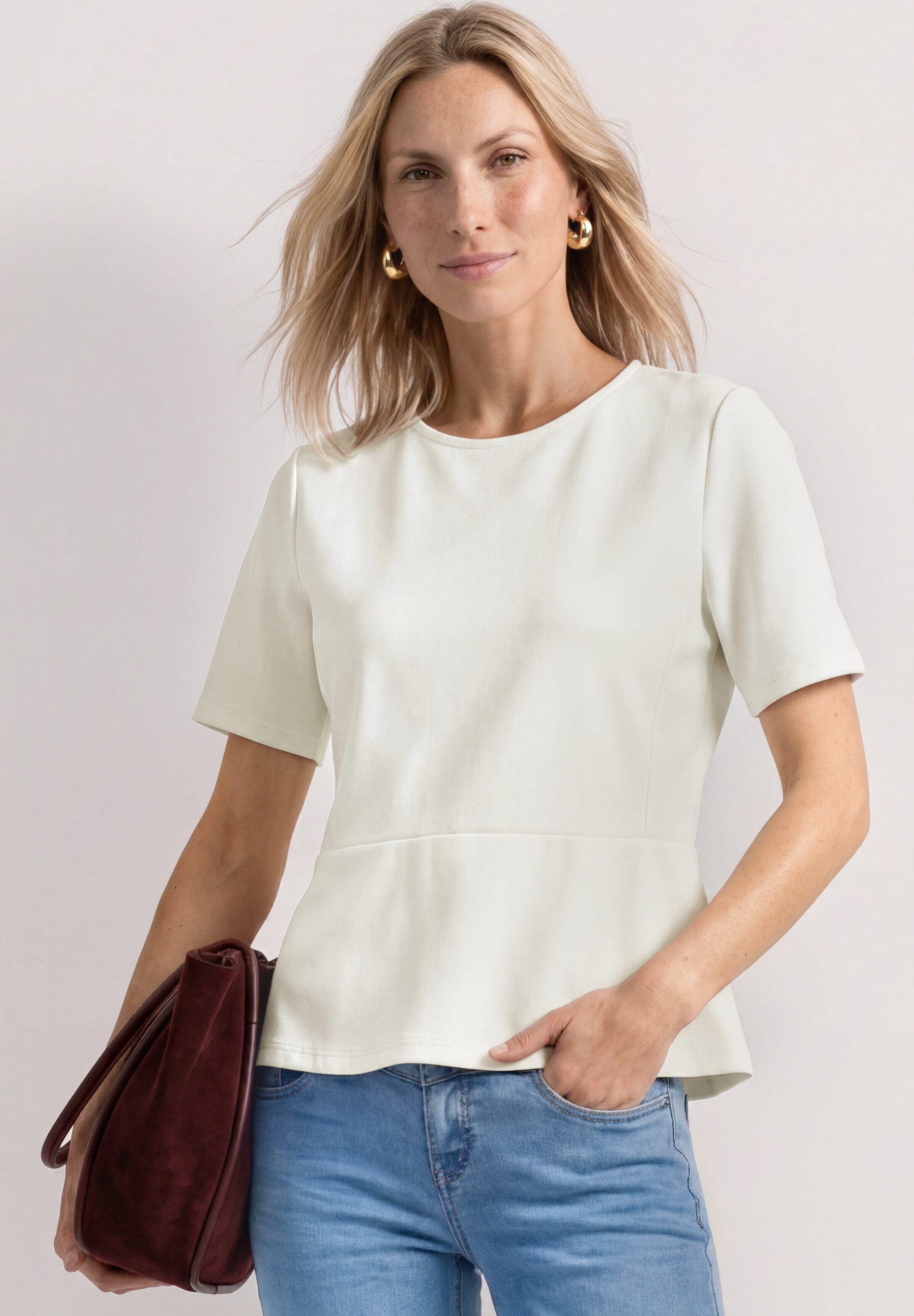STREET ONE T-Shirt mit Rundhalsausschnitt