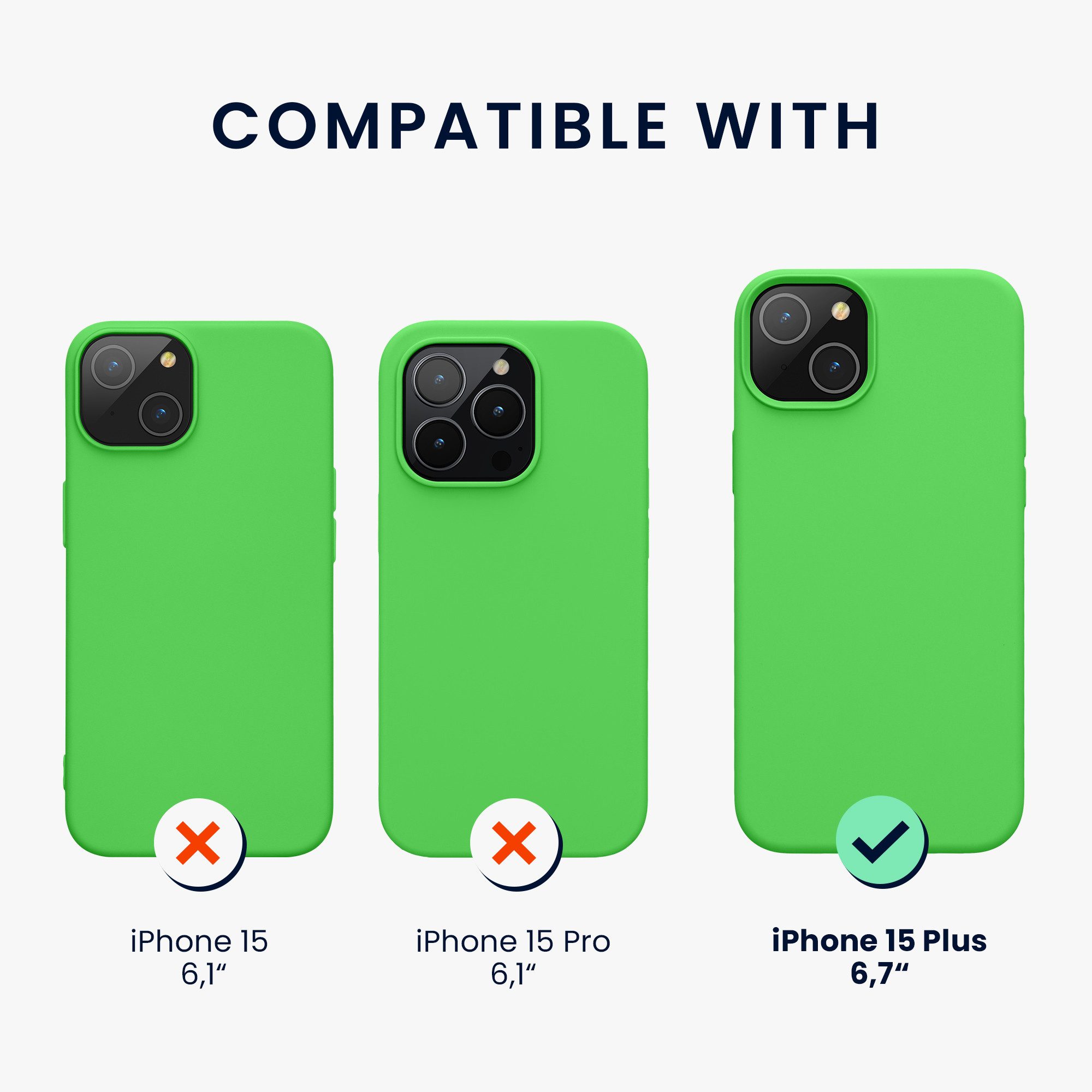 kwmobile Handyhülle Hülle für Apple iPhone 15 Plus, Hülle Silikon gummiert - Handyhülle - Handy Case Cover