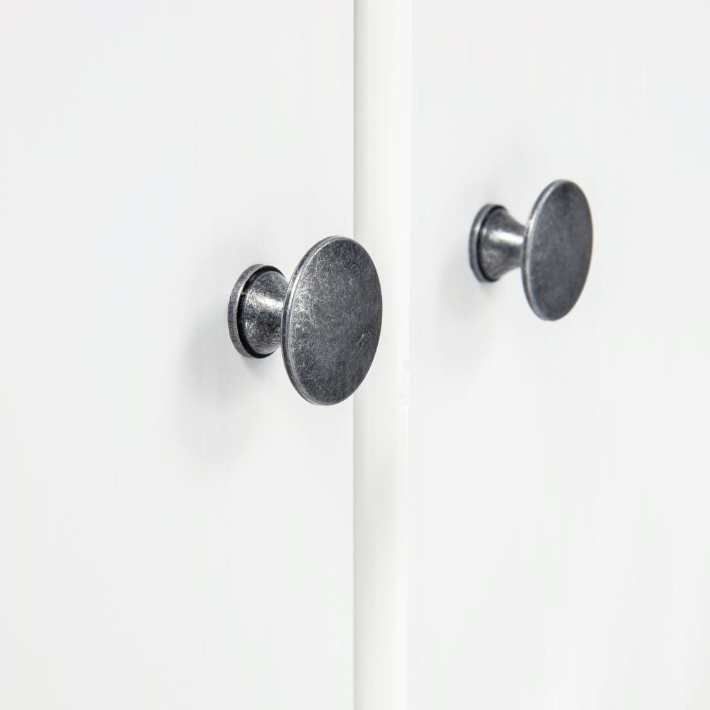 Kleiderschrank Türen Weiß mit aus DOTMALL 2 Massivholz Drehtürenschrank Kiefer 89x50x170cm