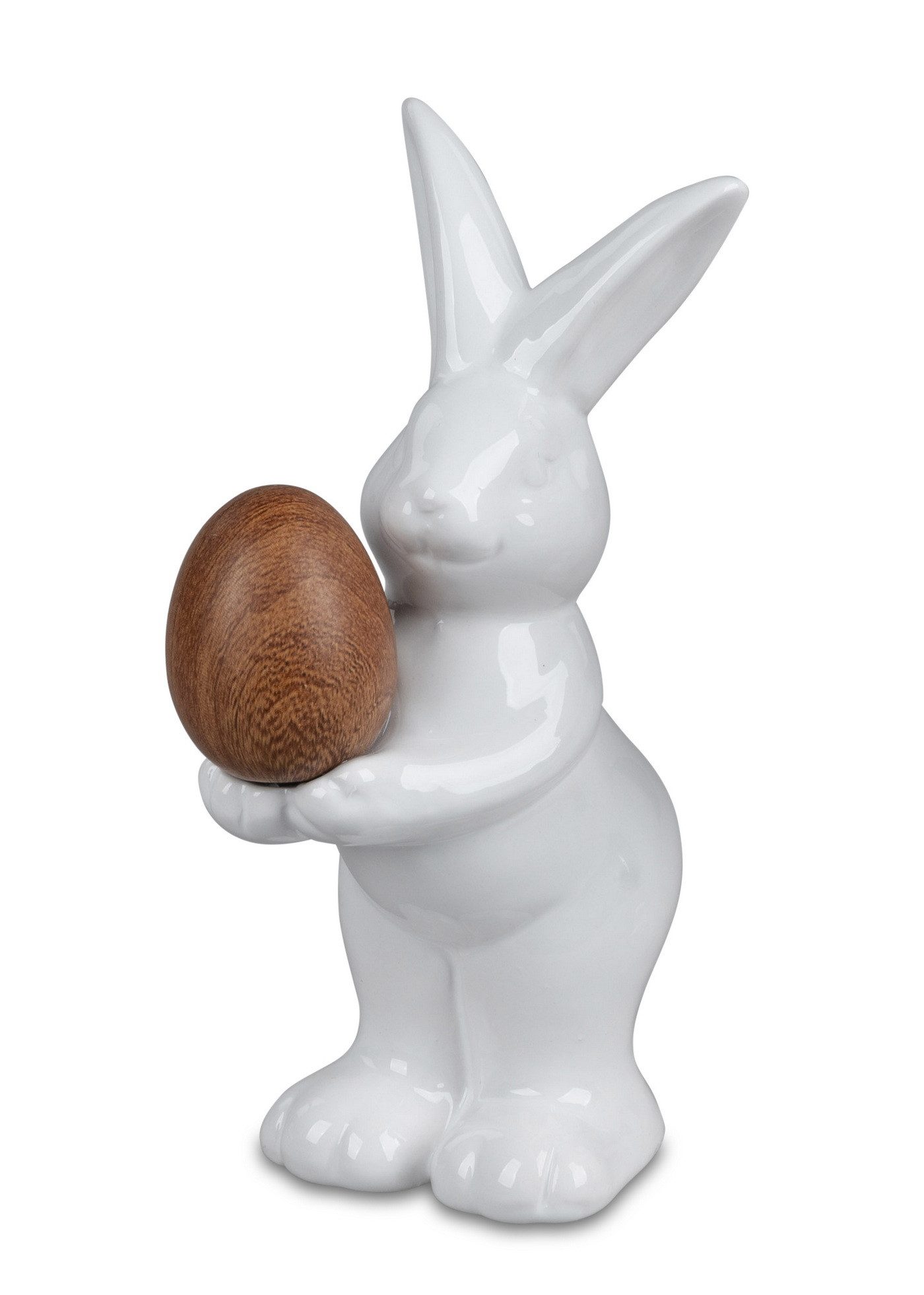 Kaufhaus le petit Osterhase Deko Hase Keramik Ei Oster Tier Figur Mann Kaninchen Skulptur Objekt, Dekofigur Dekoskulptur Osterfigur aus Keramik