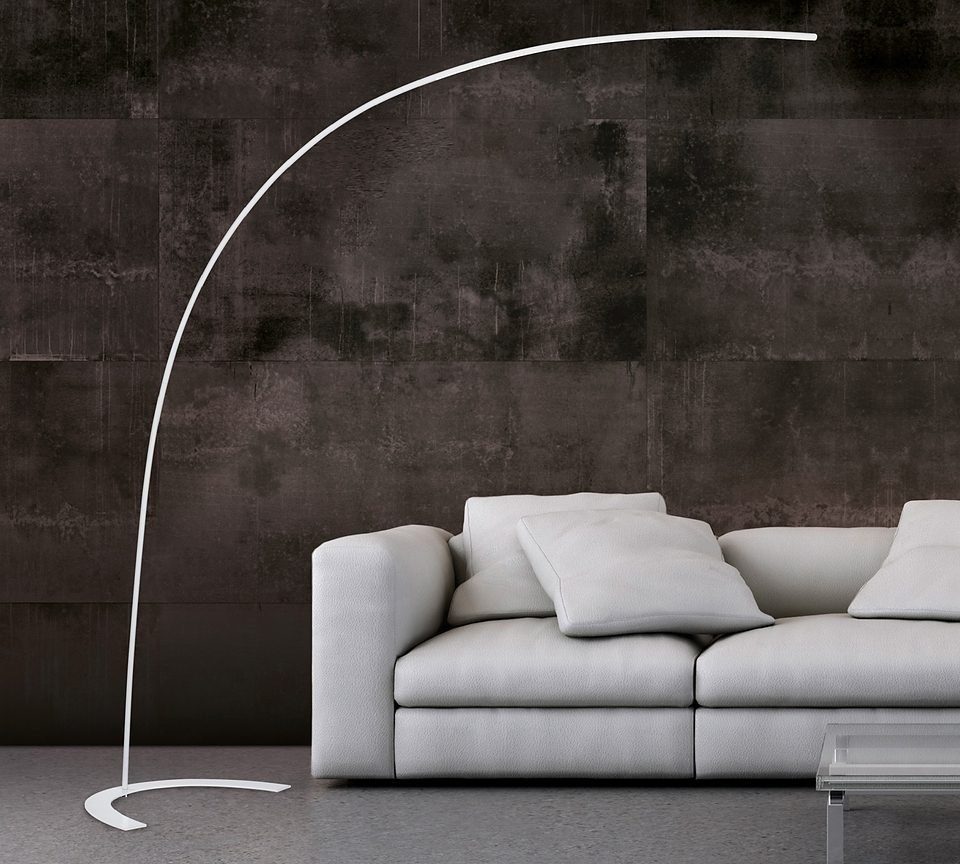 TRIO Leuchten LED Bogenlampe SHANGHAI, Dimmfunktion, LED fest integriert, Warmweiß, mit Fußdimmer