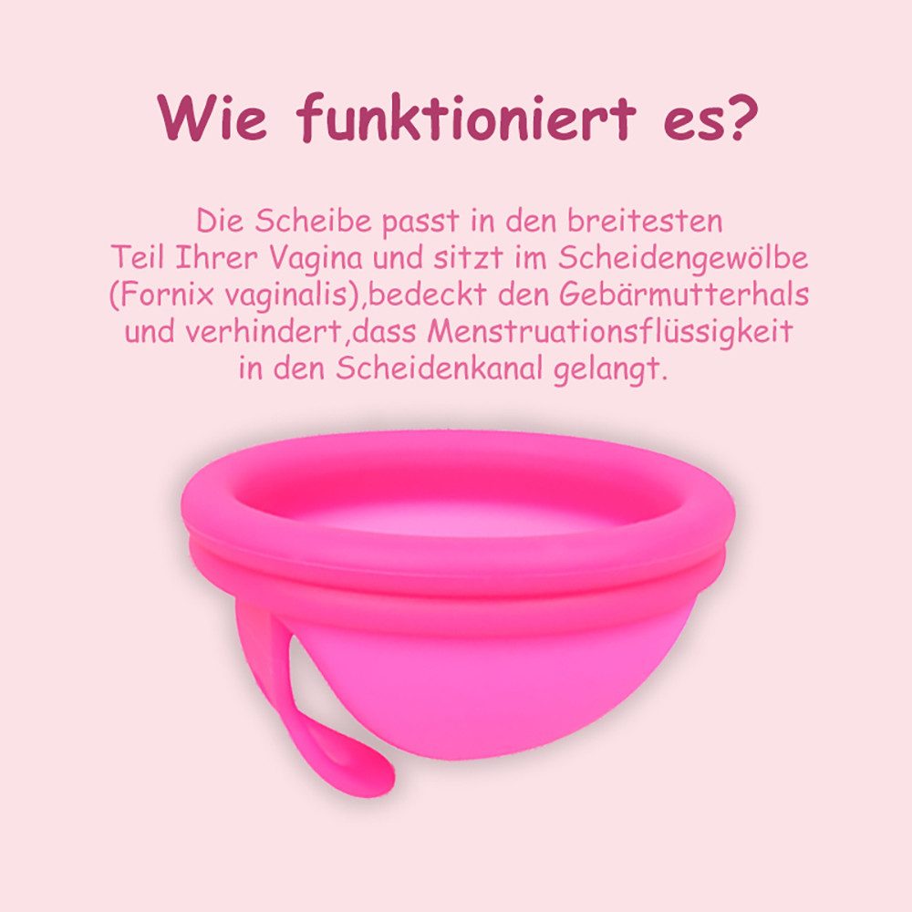 Tekoo Menstruationstasse Menstruationsdisc Set mit Aufbewahrungsbeutel Menstruationsdisk, 48 ml (entspricht ca. 4-5 Tampons), L Gr., 48 ml Kapazität für bis zu 12 Std. Schutz & 100% medizinisches Silikon