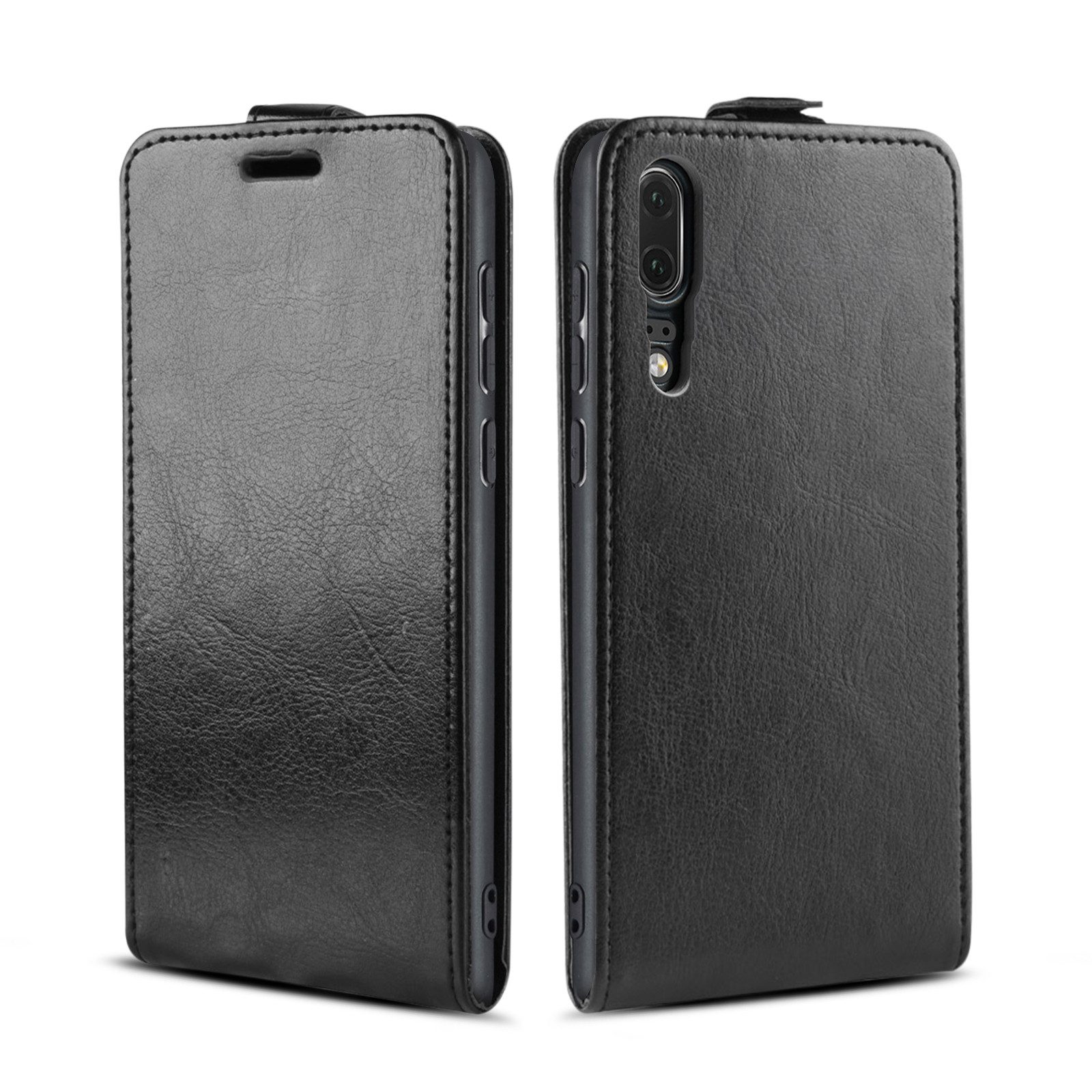 Tec-Expert Handyhülle Klapp Hülle für Huawei P20 5.8 Zoll, 5.8", Tasche Klapphülle Case mit Kartenfach Fliphülle vertikal