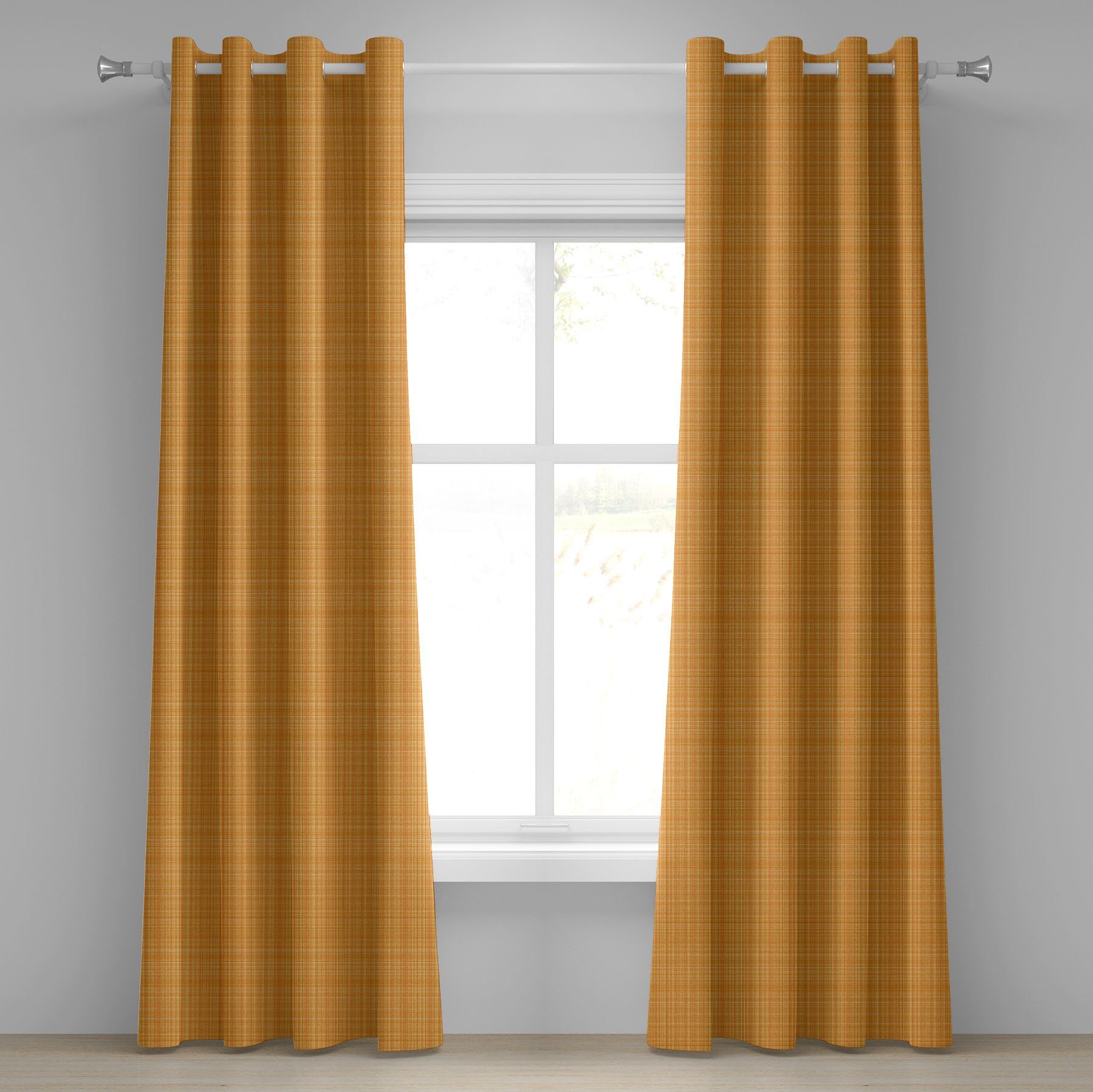 Gardine Dekorative 2-Panel-Fenstervorhänge für Schlafzimmer Wohnzimmer, Abakuhaus, Orange Gestreifte Abstract Texture