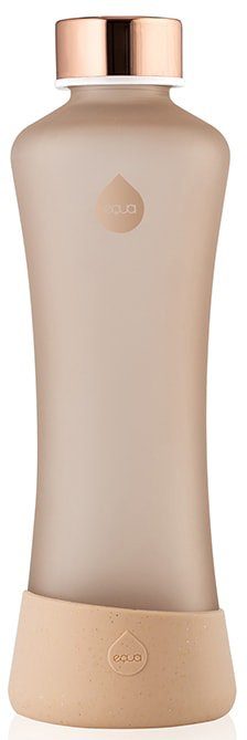 equa Trinkflasche Squeeze Ginger, Glastrinkflasche im sportlich-ergonomischen Design, 550 ml